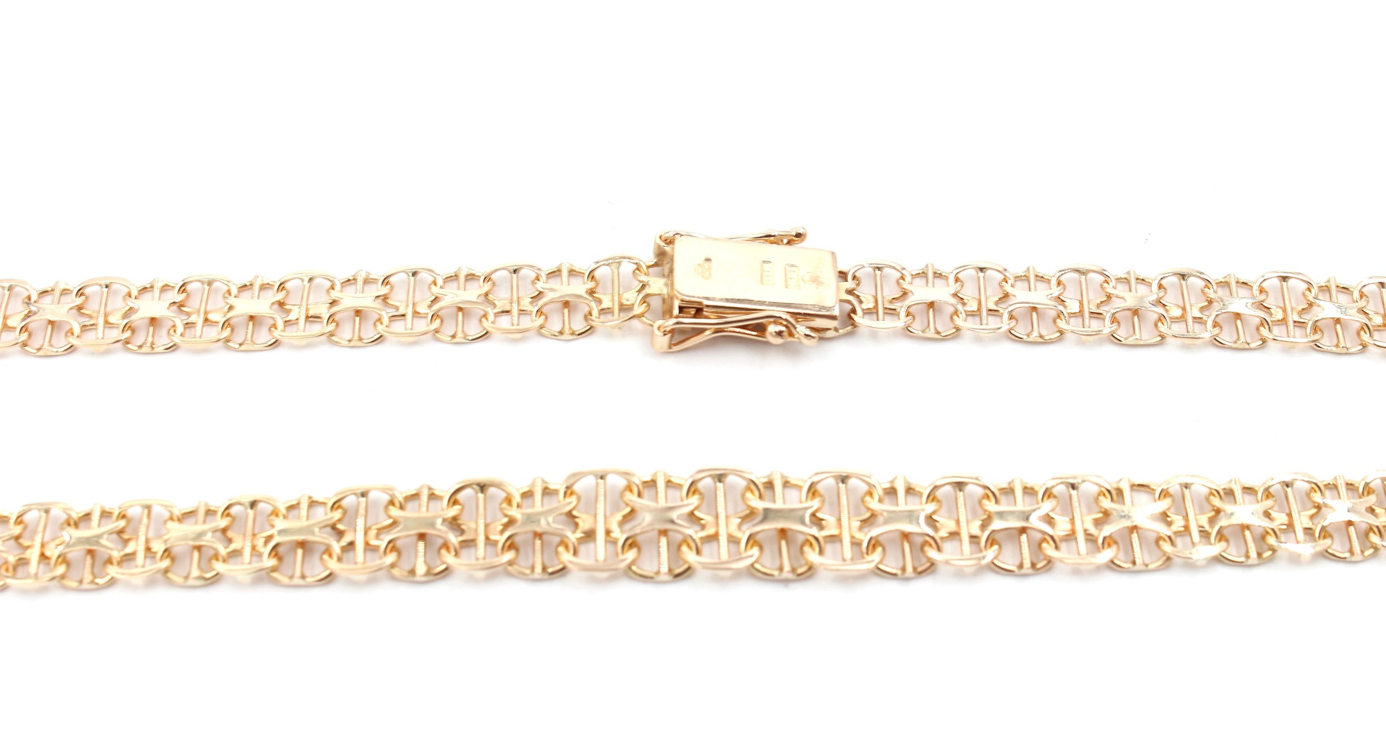 X-länk halsband med stavar i 18k guld. vikt: 15,4g