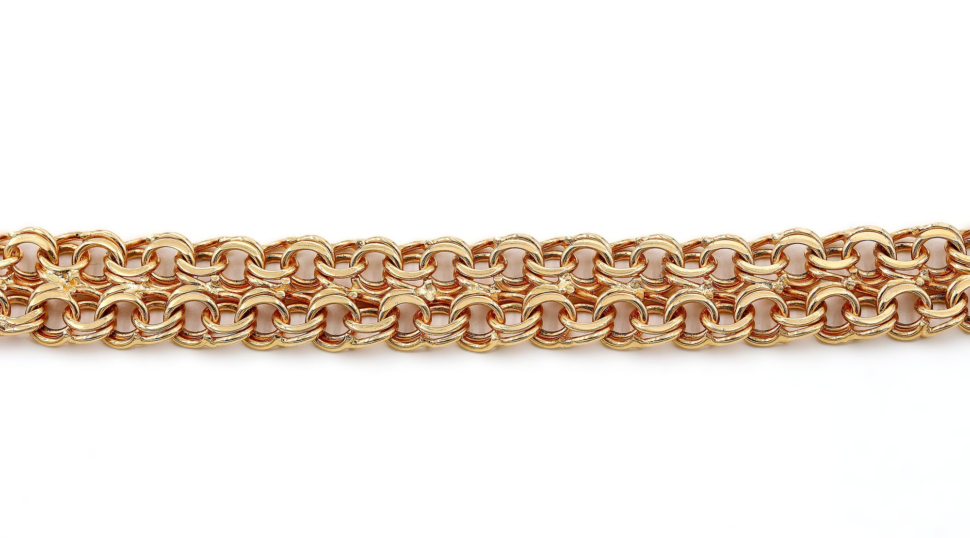 Armband dubble bismarck i 18k guld.Vikt 19.2g