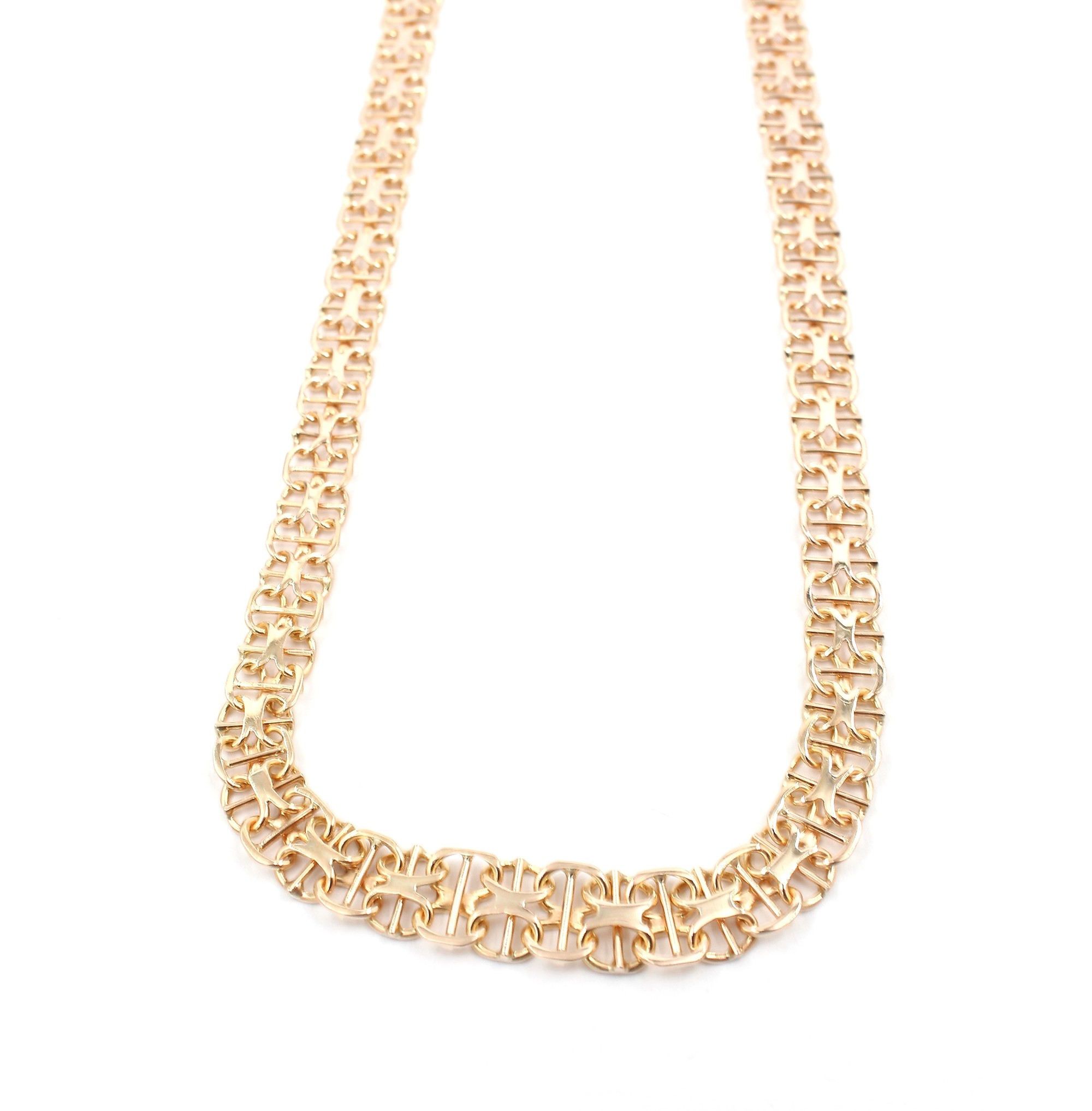 X-länk halsband med stavar i 18k guld. vikt: 15,4g