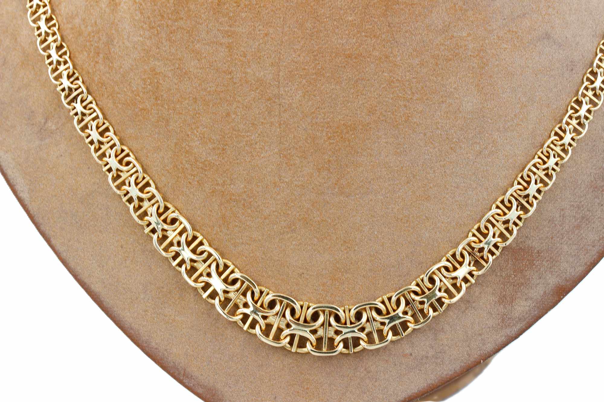X-länk halsband med stavar i 18k guld.Vikt 20.60 g
