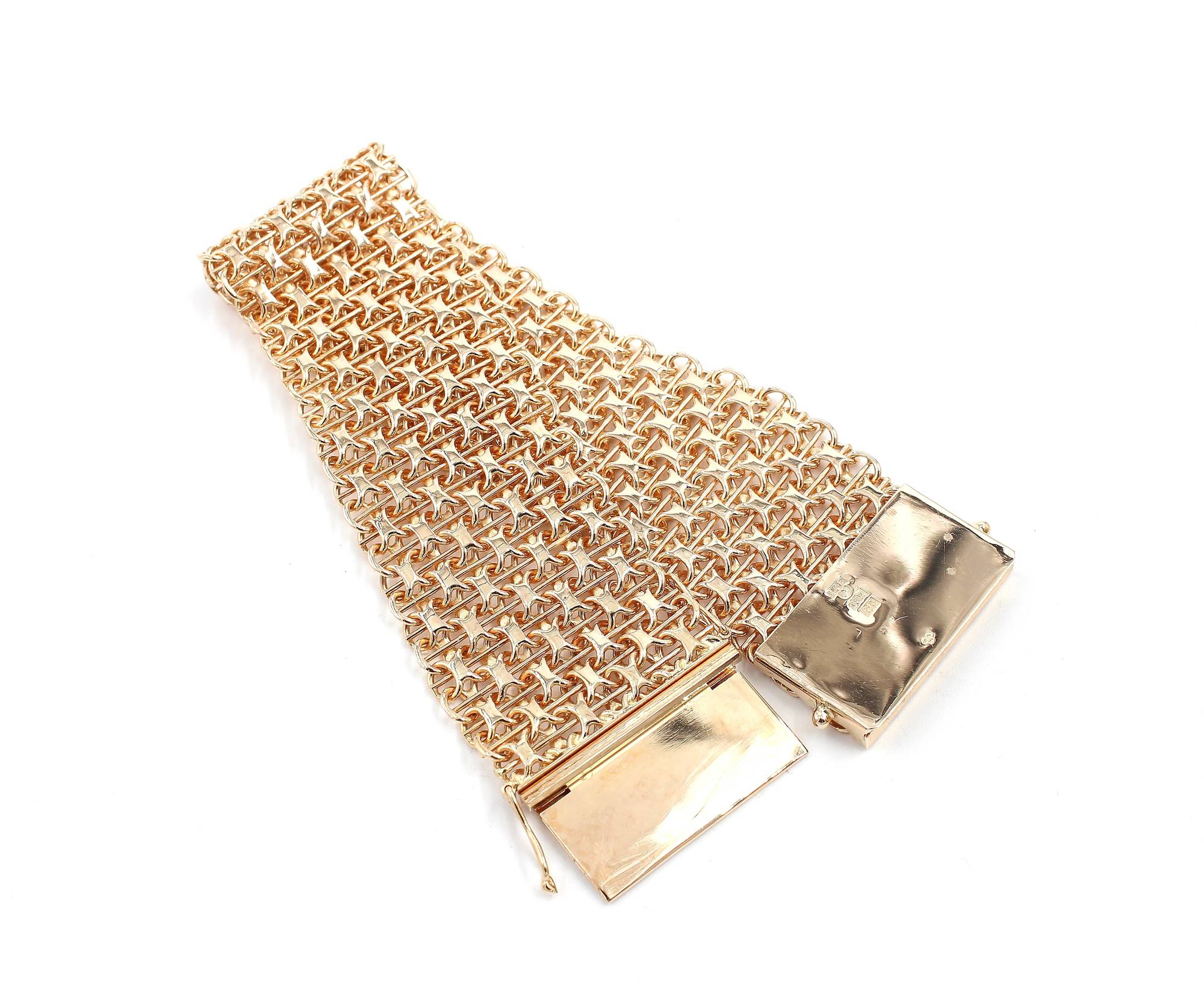 X-länk armband med stavar i 18k guld. 7 X. Vikt 55,5 g