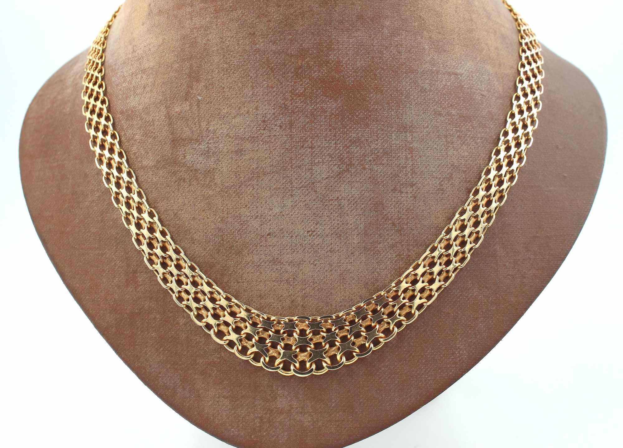 X-länk halsband i 18k guld 3X. vikt: 27,9g