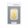 20 g Heraeus guldtacka 999,9 – baksida
