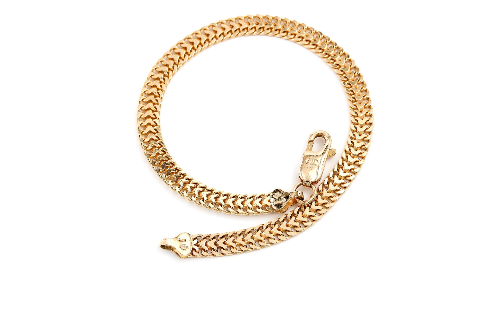 Armband fiskben i 18k guld.Vikt 5.7 g