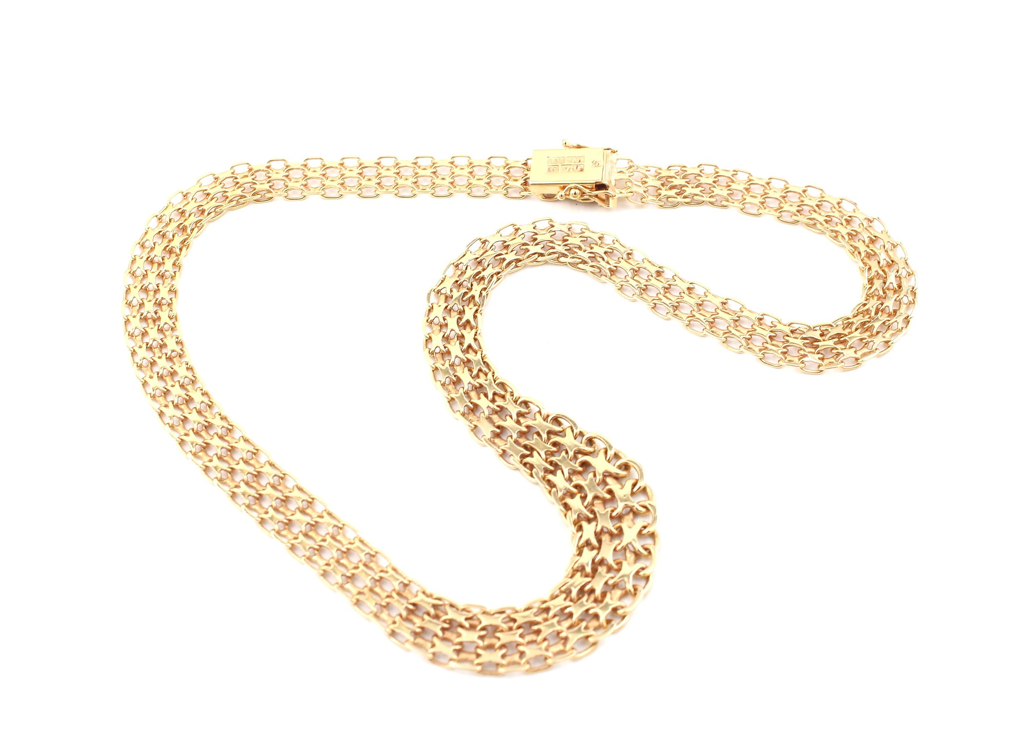 X-länk halsband i 18k guld 3X. vikt: 27,9g