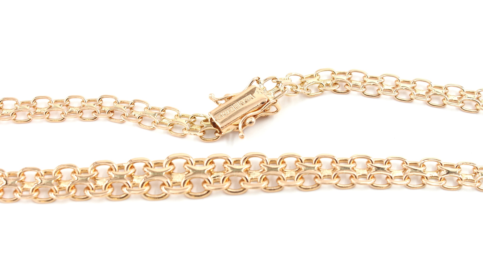 X-länk halsband i 18k guld.Vikt 18,9 g