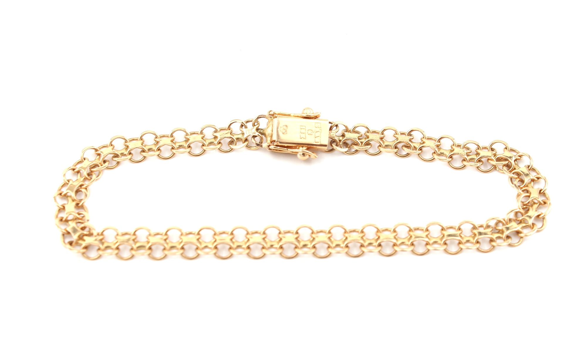 X-länk armband i 18k guld. vikt: 6,1g