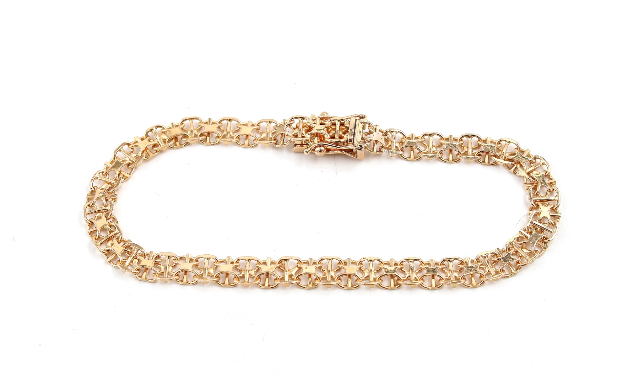 X-länk armband i 18k guld.Vikt: 7.85g
