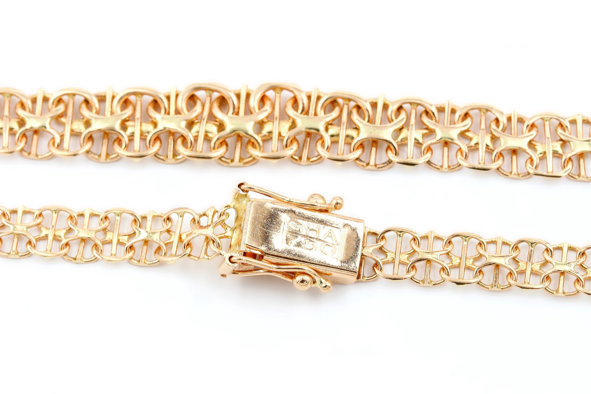 X-länk halsband med stavar i 18k guld.Vikt 14.5g