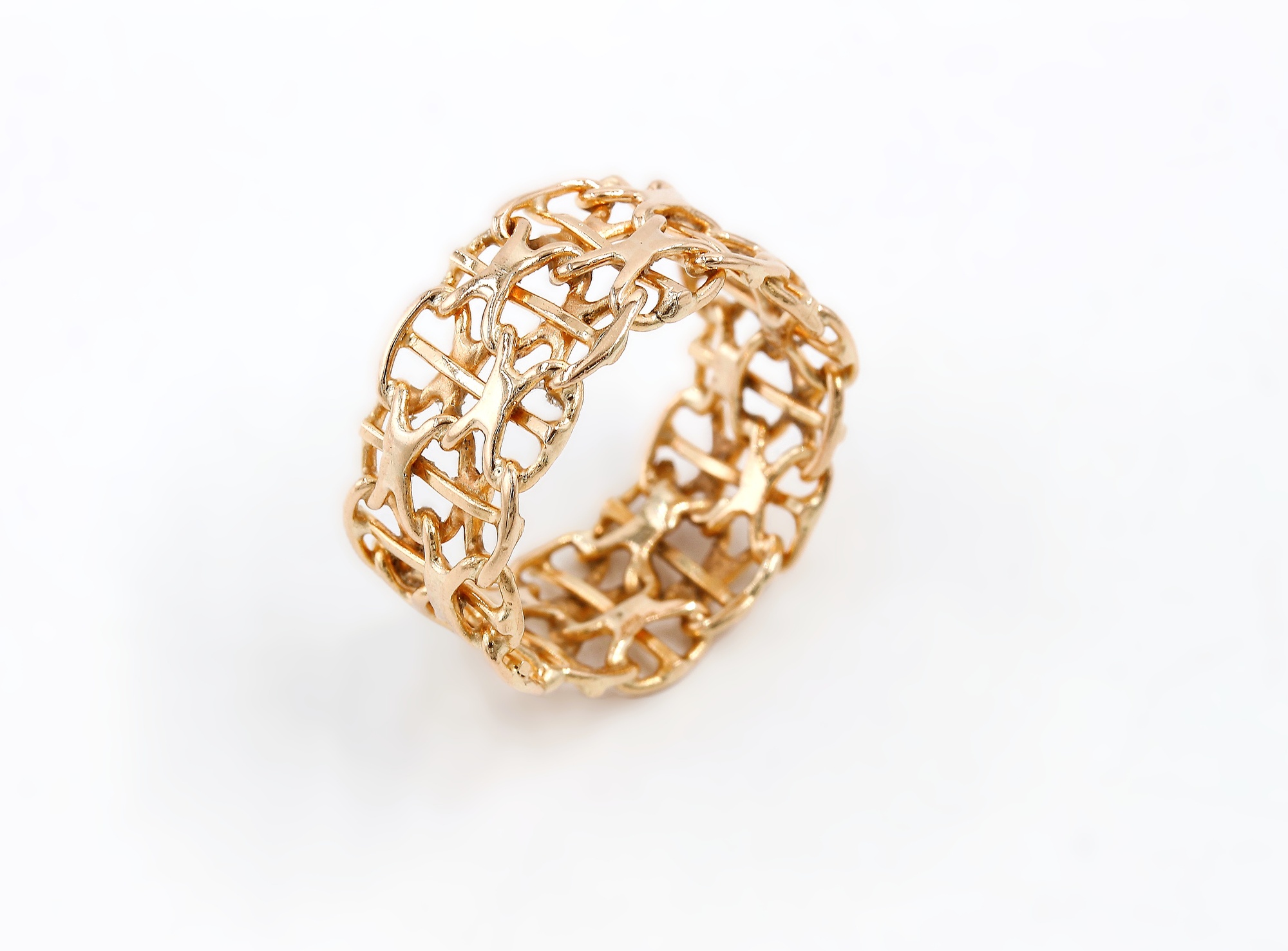 Ring x-länk med stavar i 18k guld.Vikt 4.35g