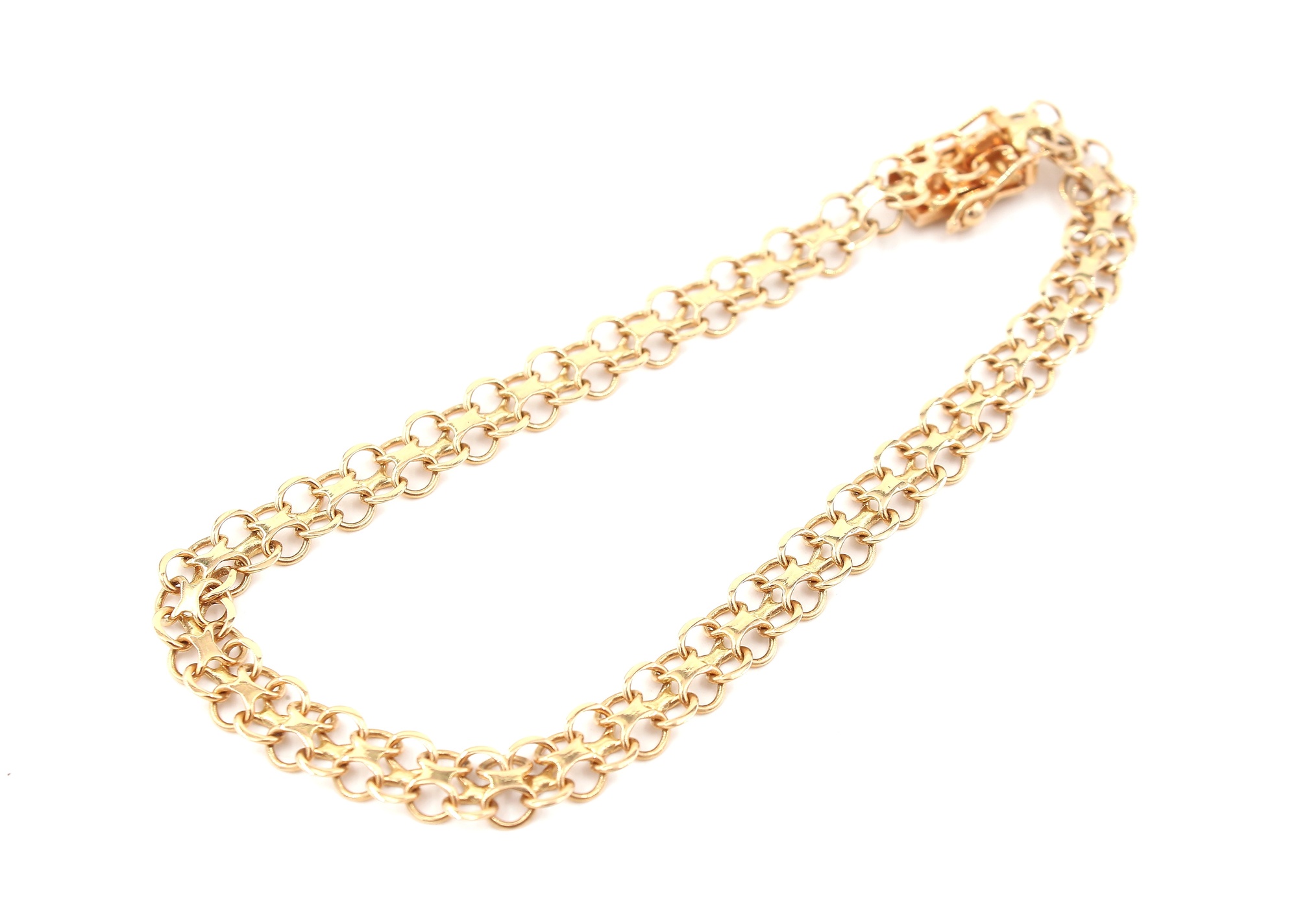 X-länk armband i 18k guld. vikt: 6,1g