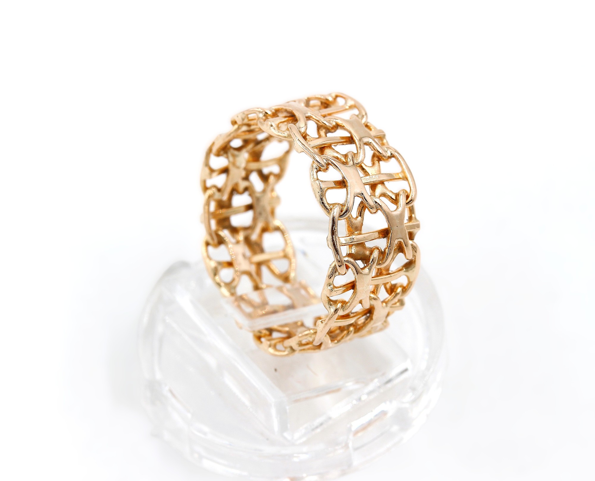 Ring x-länk med stavar i 18k guld.Vikt 4.35g