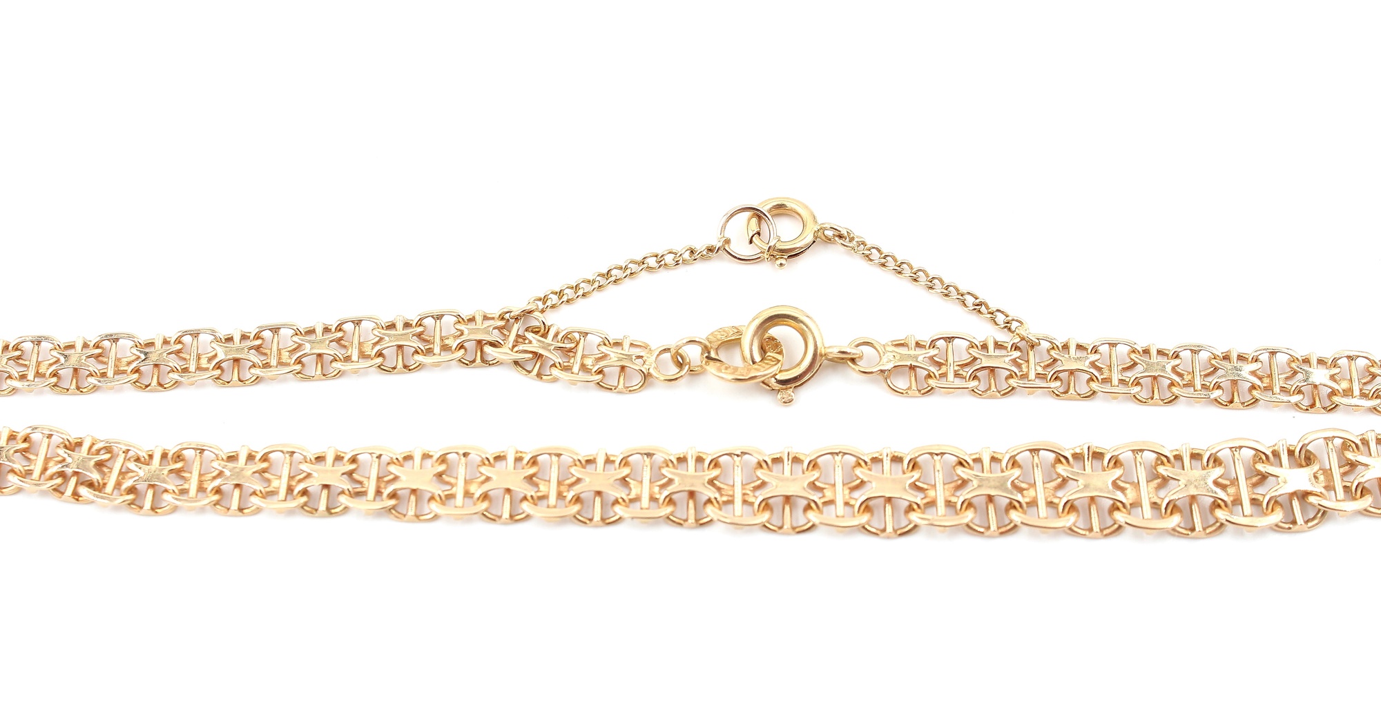 X-länk halsband med stavar i 18k guld. vikt:15 g