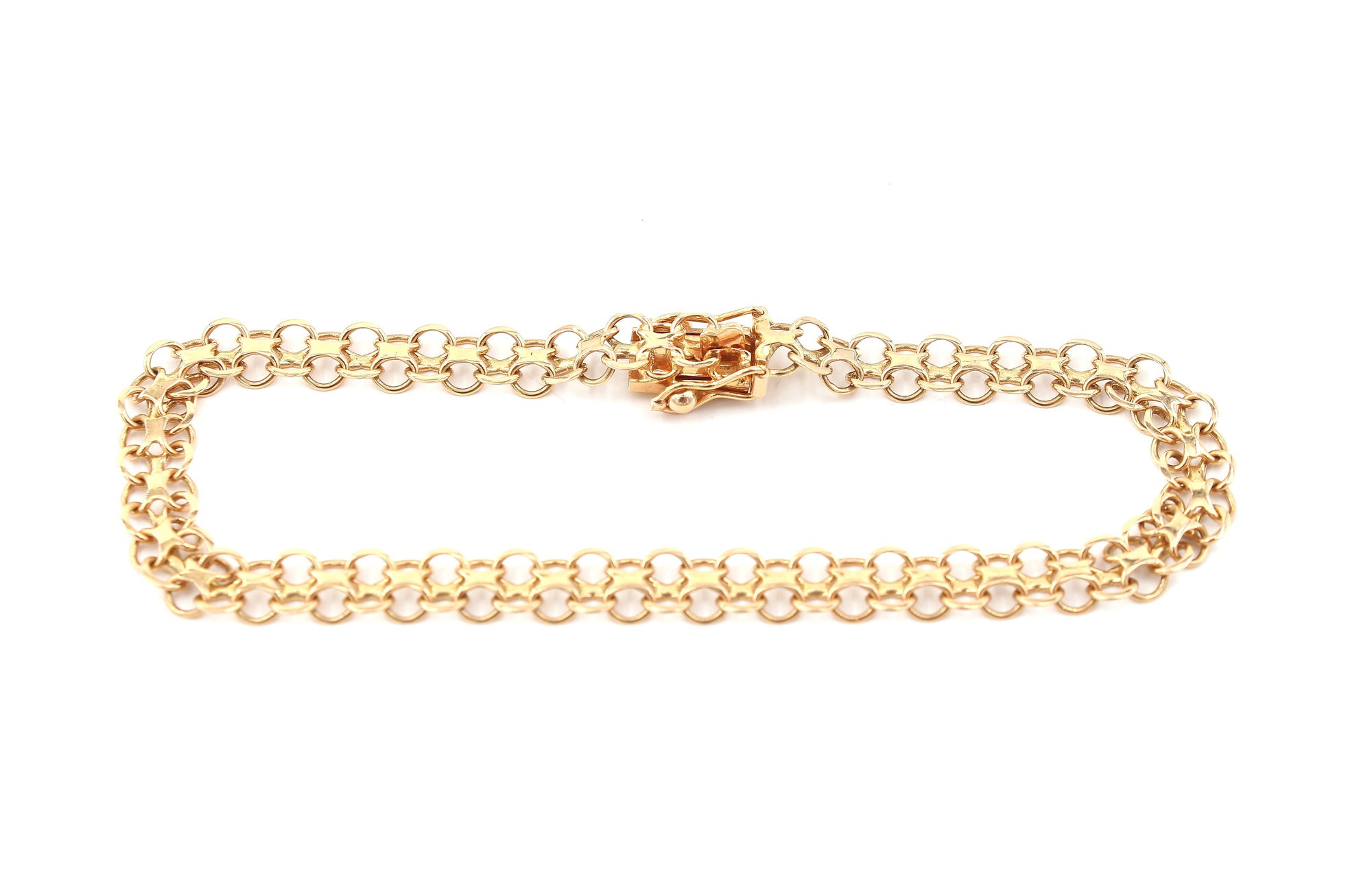 X-länk armband i 18k guld. vikt: 6,1g