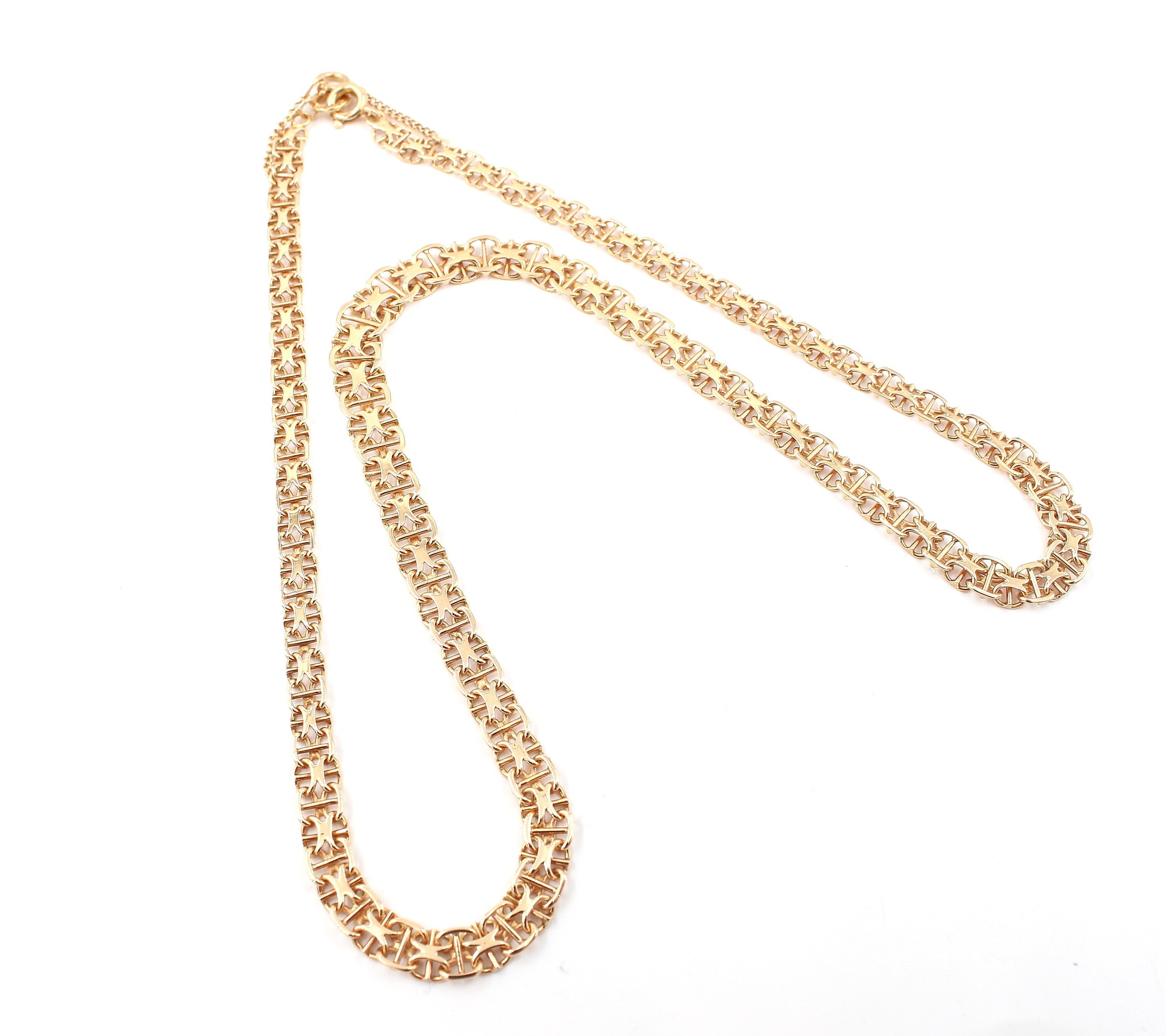X-länk halsband med stavar i 18k guld. vikt:15 g