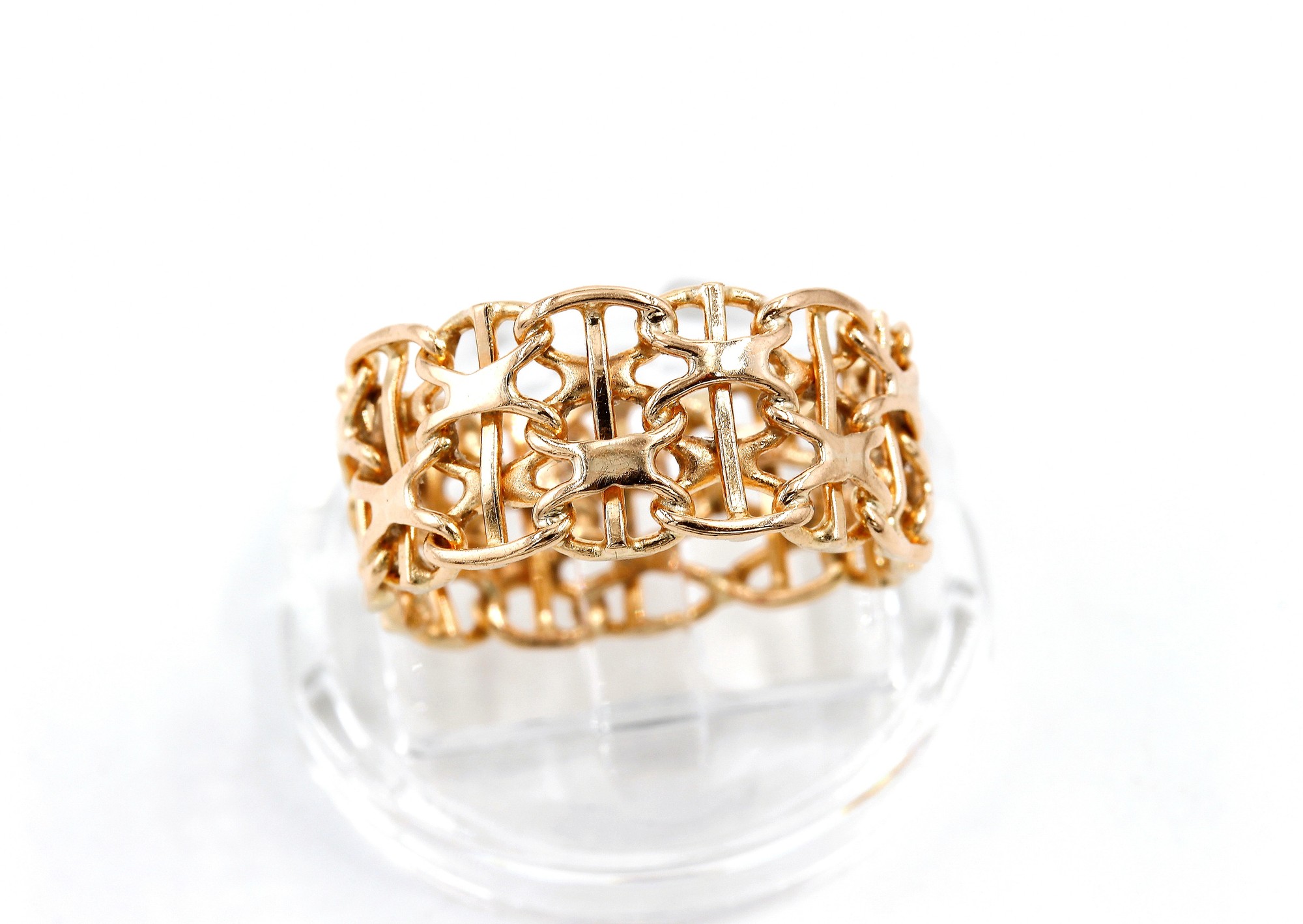 Ring x-länk med stavar i 18k guld.Vikt 4.35g