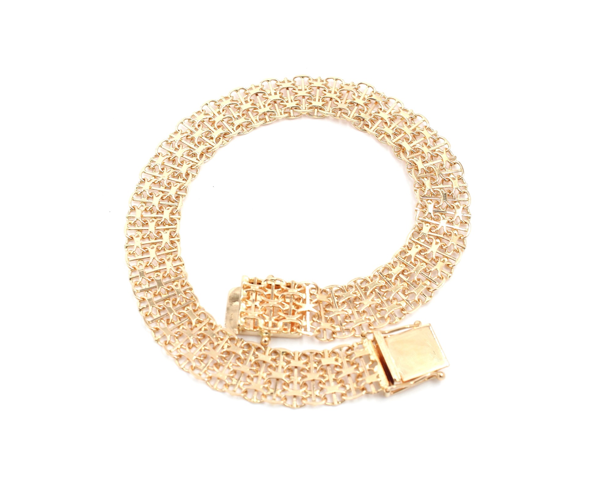 X-länk armband med stavar i 18k guld 3x.Vikt 13 g