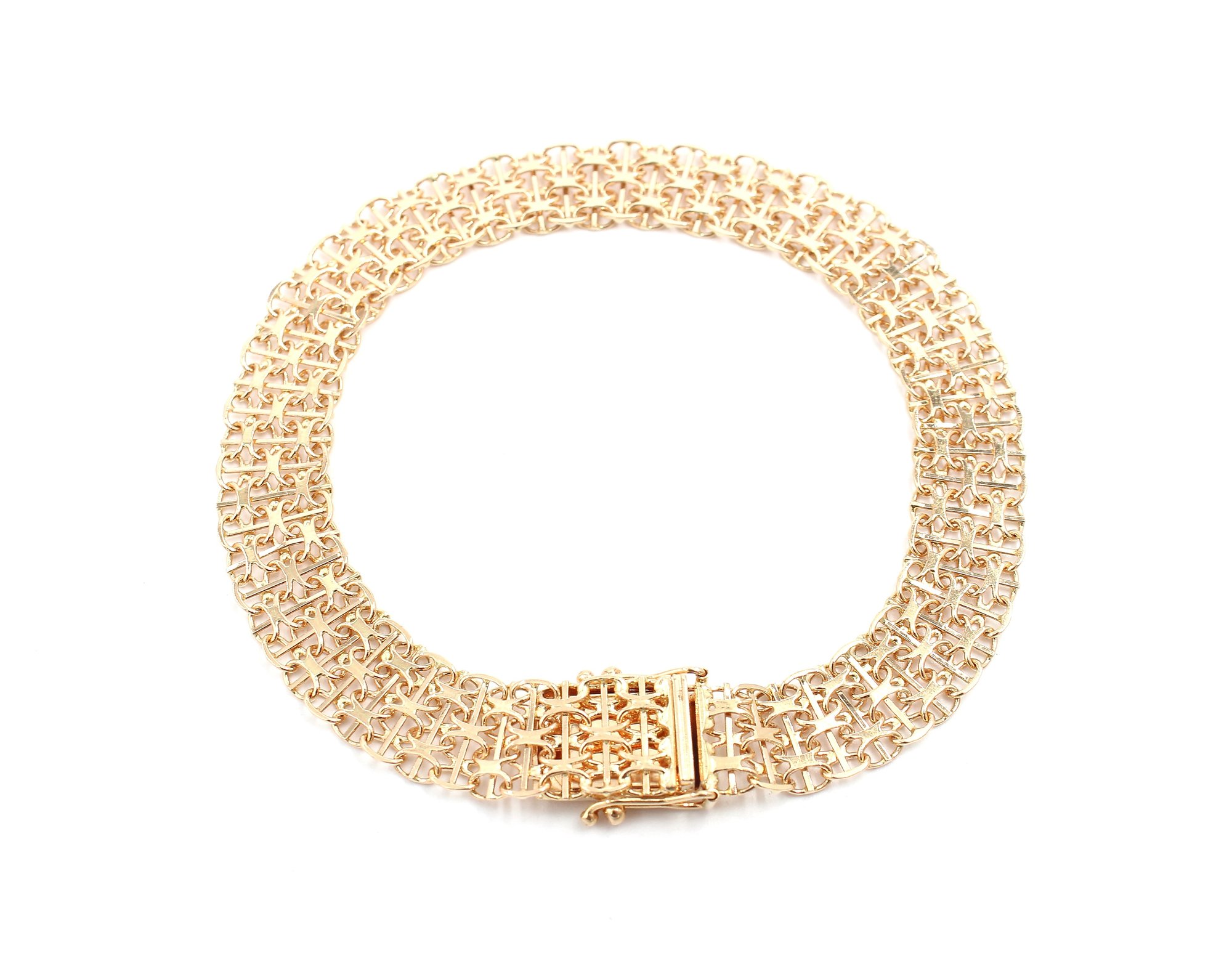 X-länk armband med stavar i 18k guld 3x.Vikt 13 g