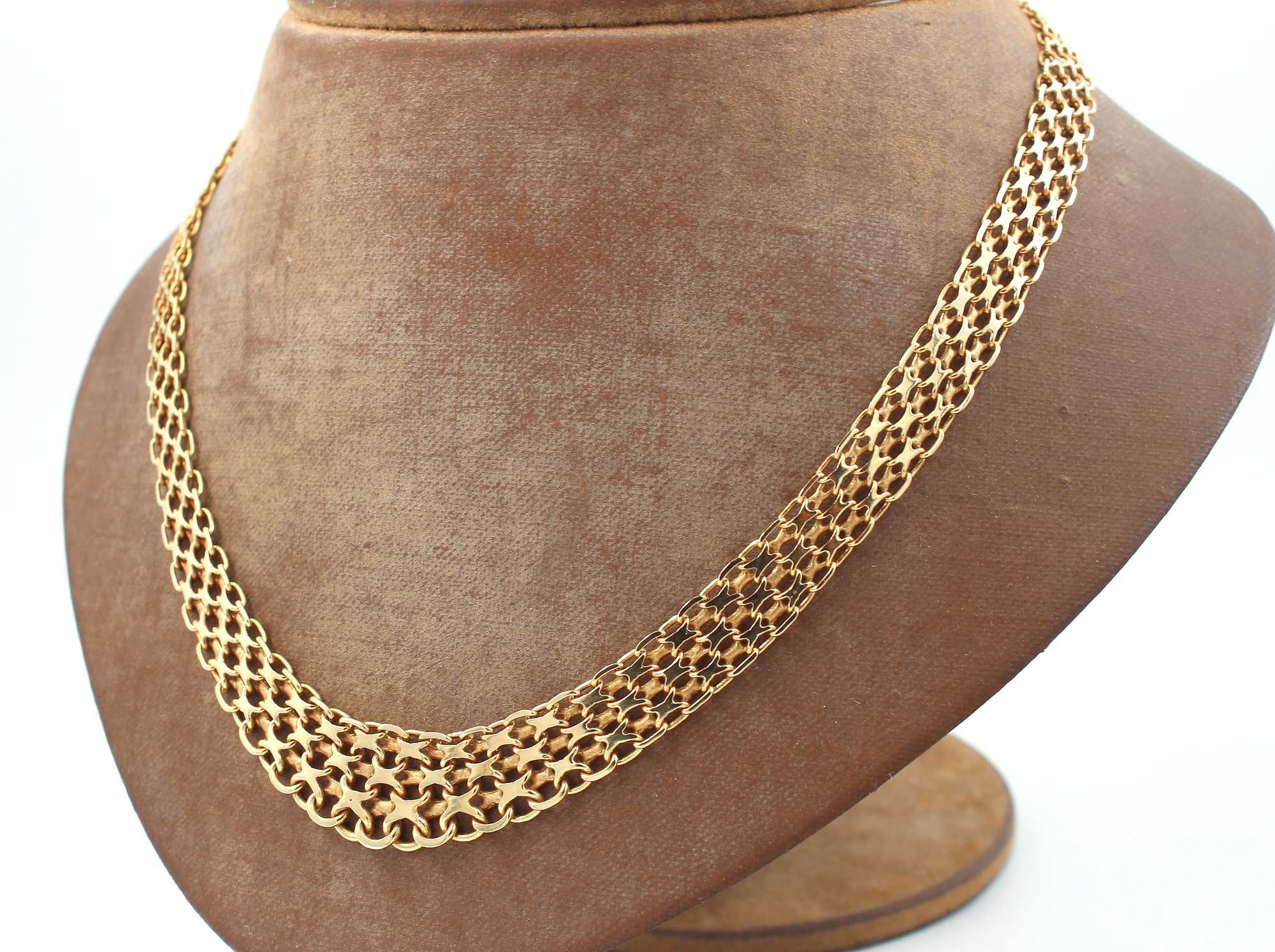 X-länk halsband i 18k guld 3X. vikt: 27,9g