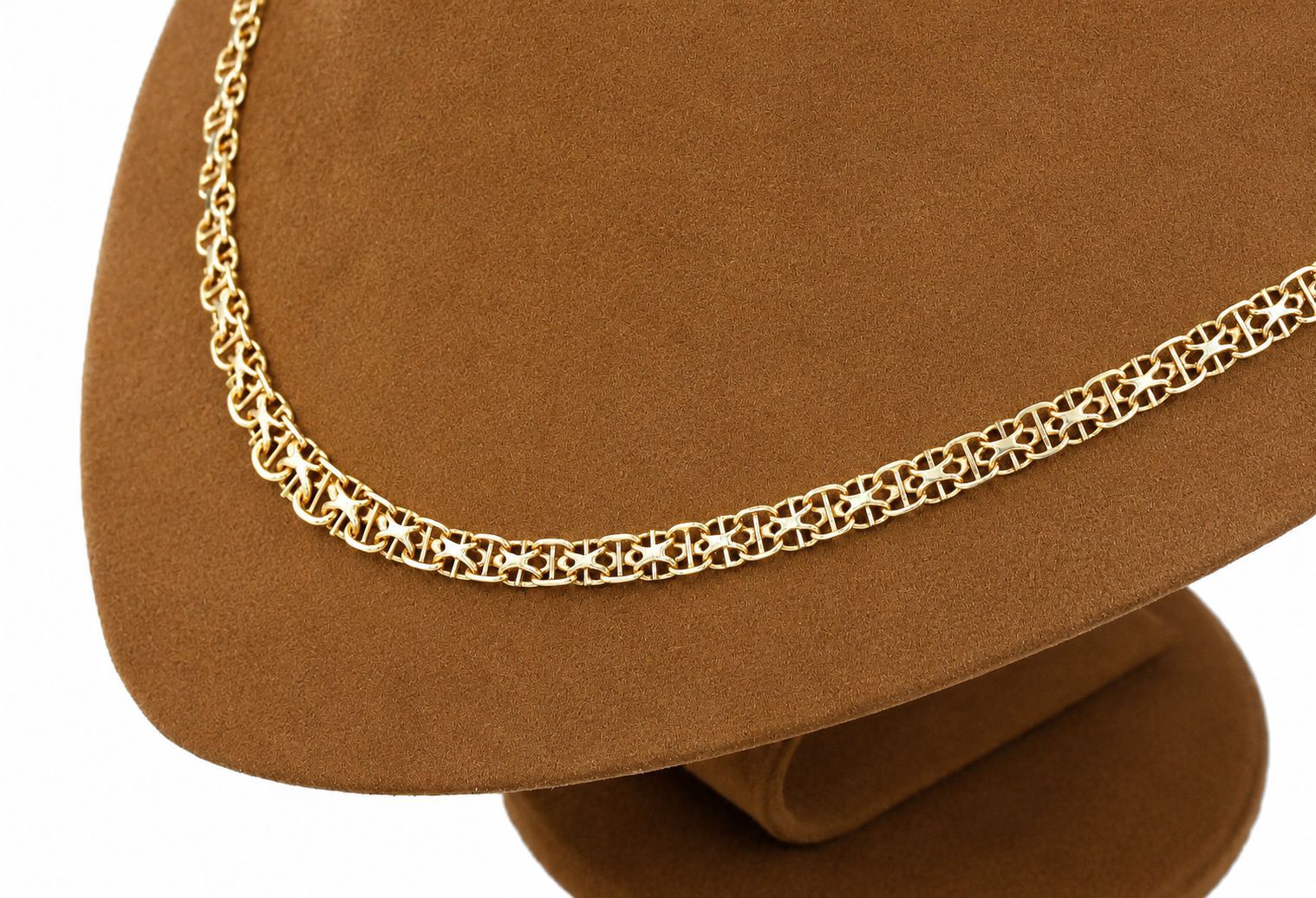 X-länk halsband med stavar i 18k guld.Vikt 16.93 g