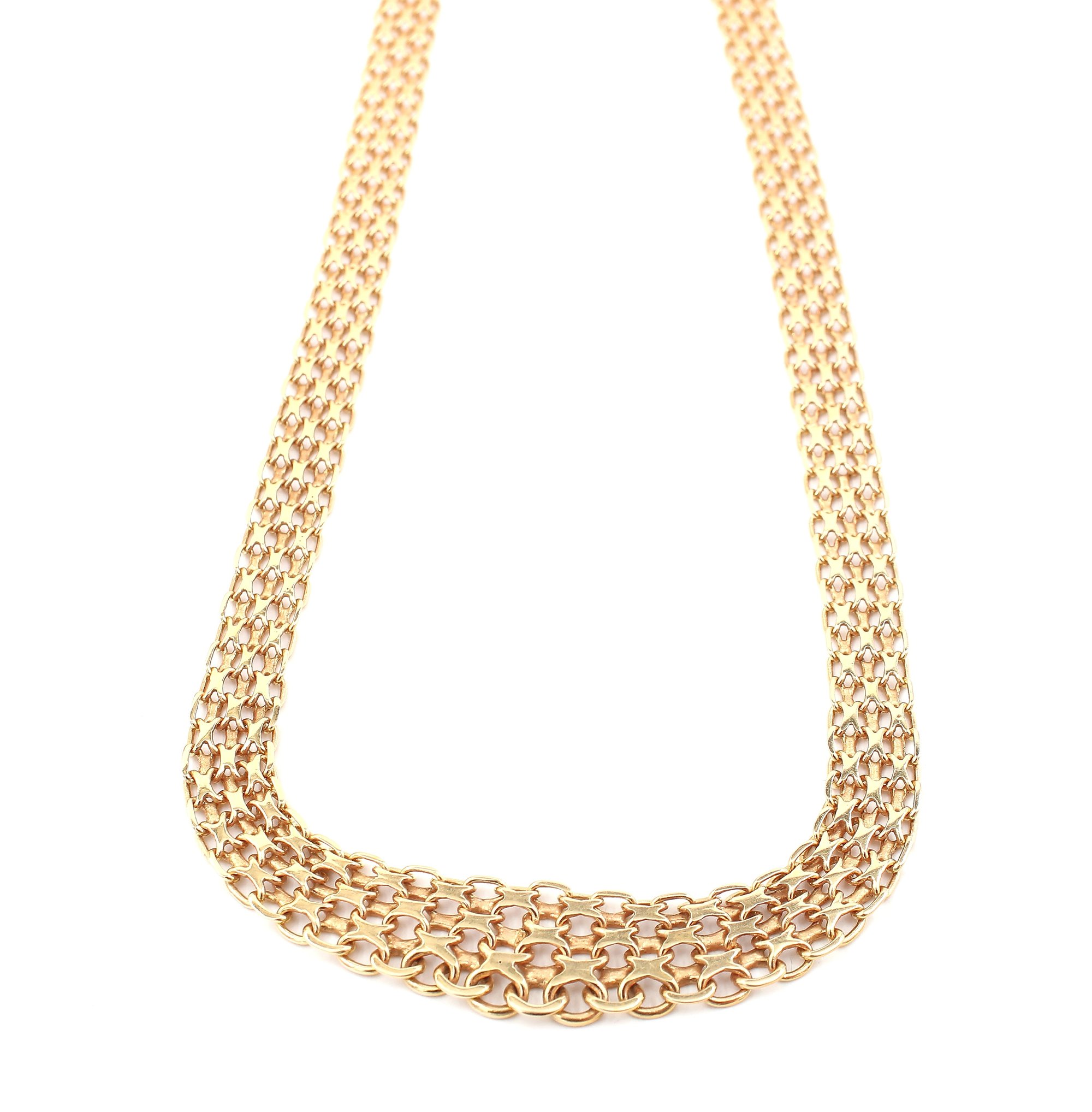 X-länk halsband i 18k guld 3X. vikt: 27,9g