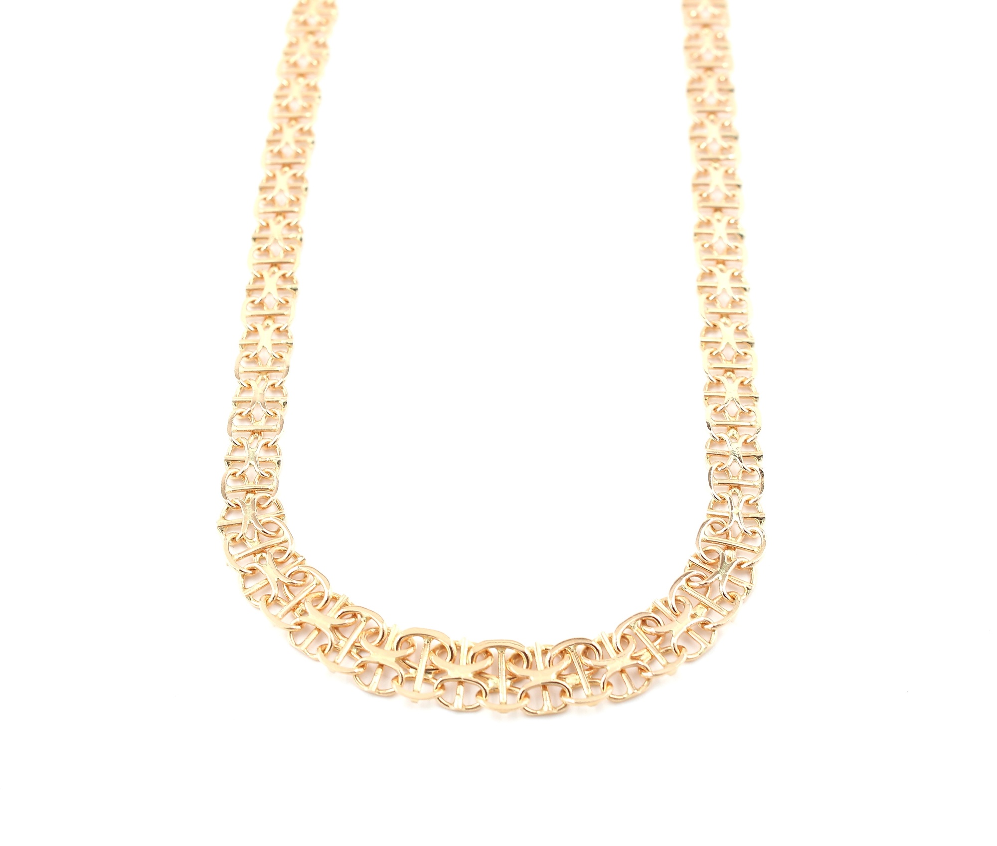 X-länk halsband med stavar i 18k guld. vikt: 15,1g