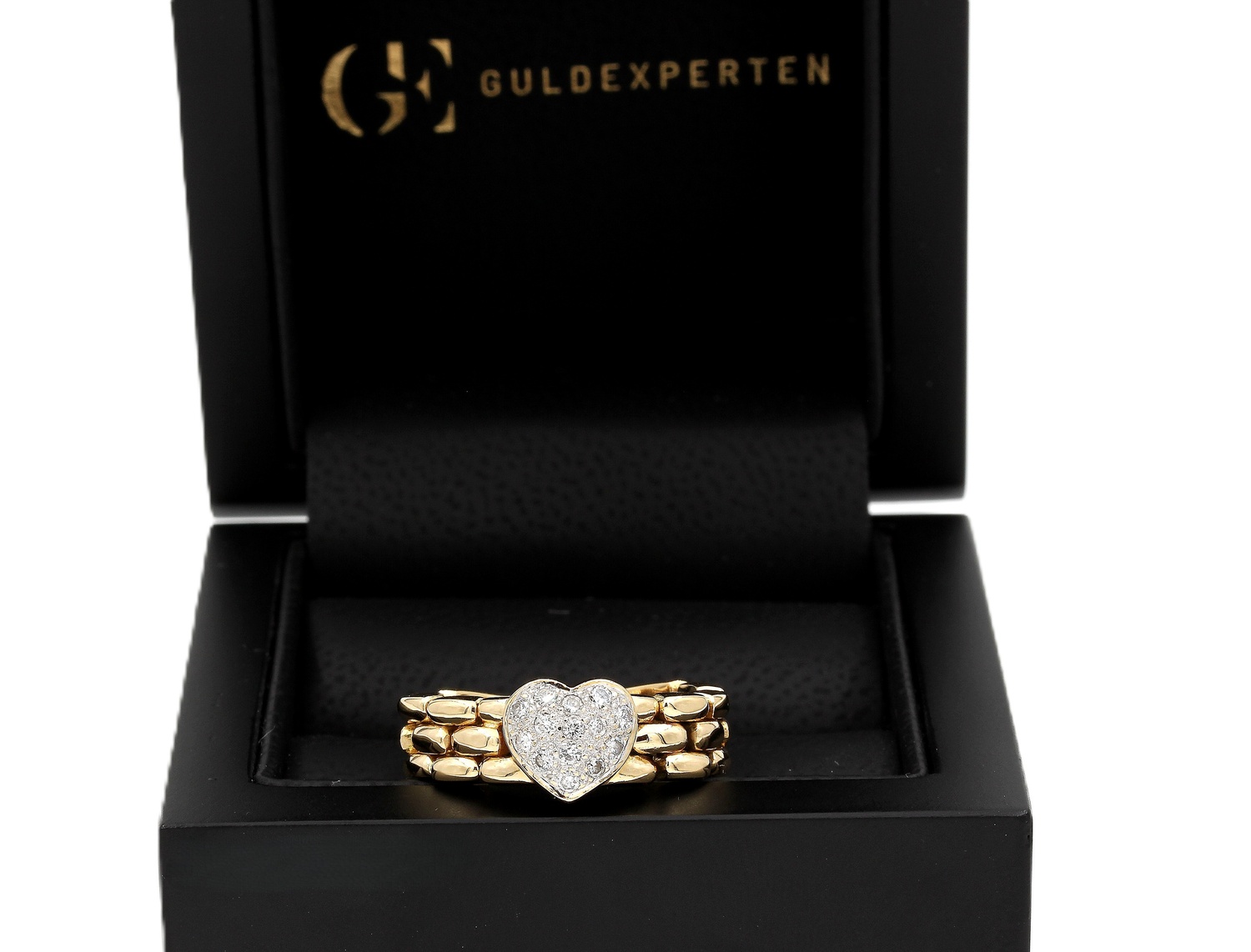 Ring i 18K guld med små diamanter