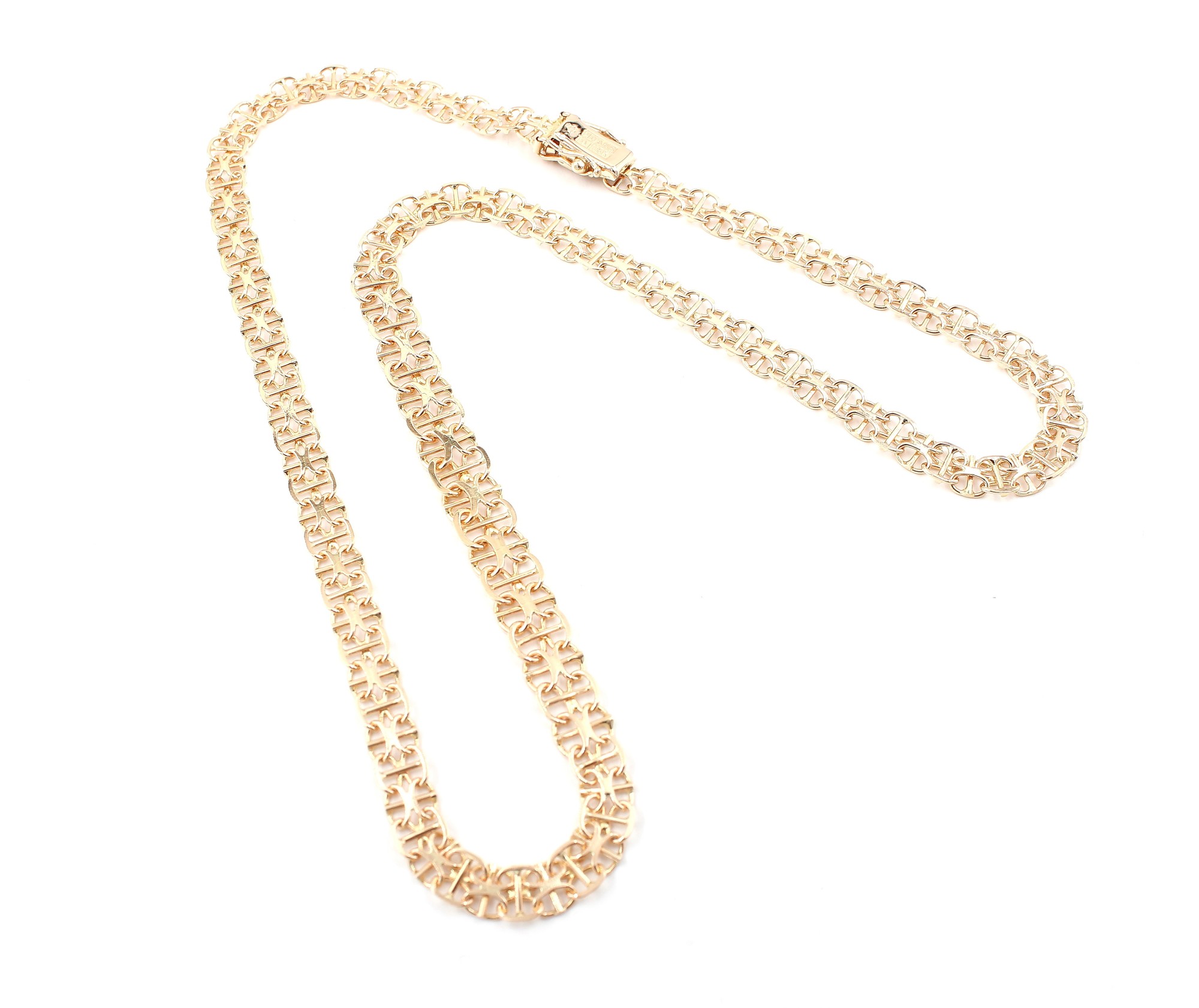 X-länk halsband med stavar i 18k guld. vikt: 15,1g