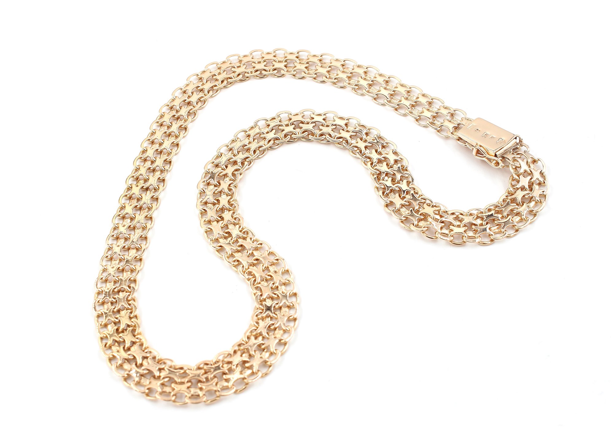 X-länk halsband i 18k guld. vikt:38,25