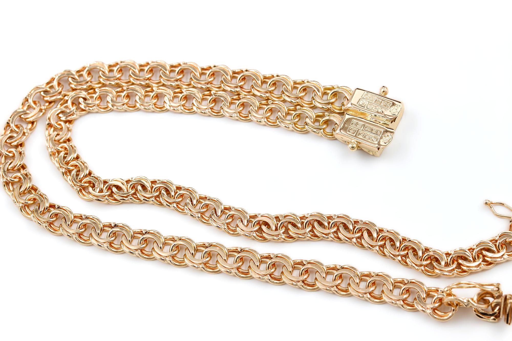Armband dubble bismarck i 18k guld.Vikt 23.80g