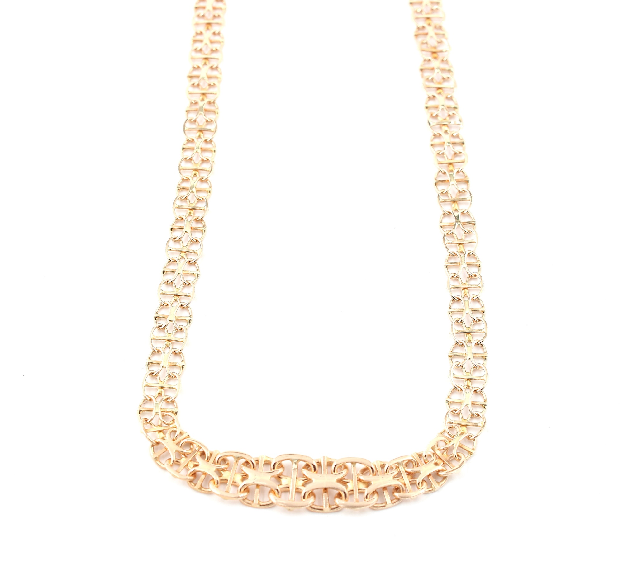 X-länk halsband med stavar i 18k guld. vikt:13g