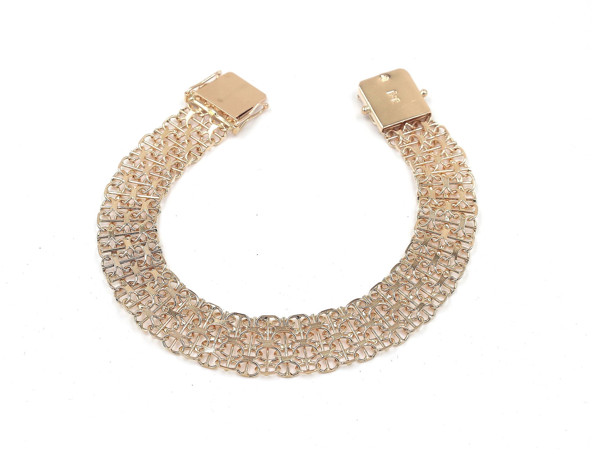 X-länk armband med stavar i 18k guld 3x. vikt:14,7 g