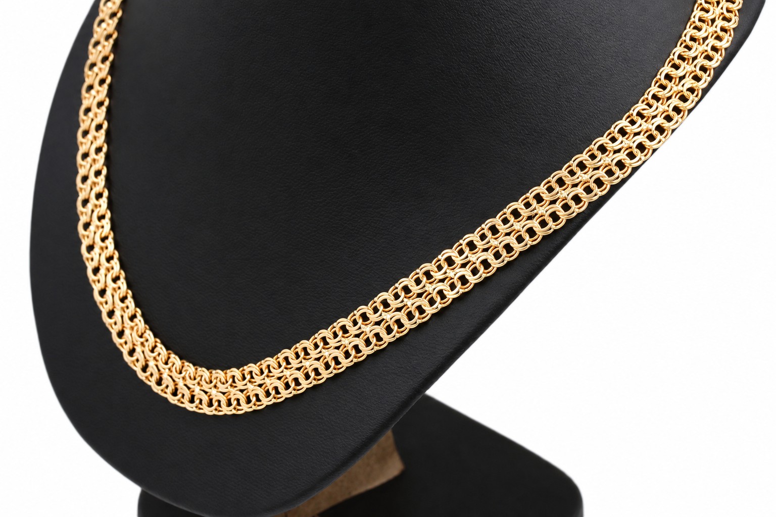 Halsband dubble bismarck i 18k guld.Vikt 22.55g
