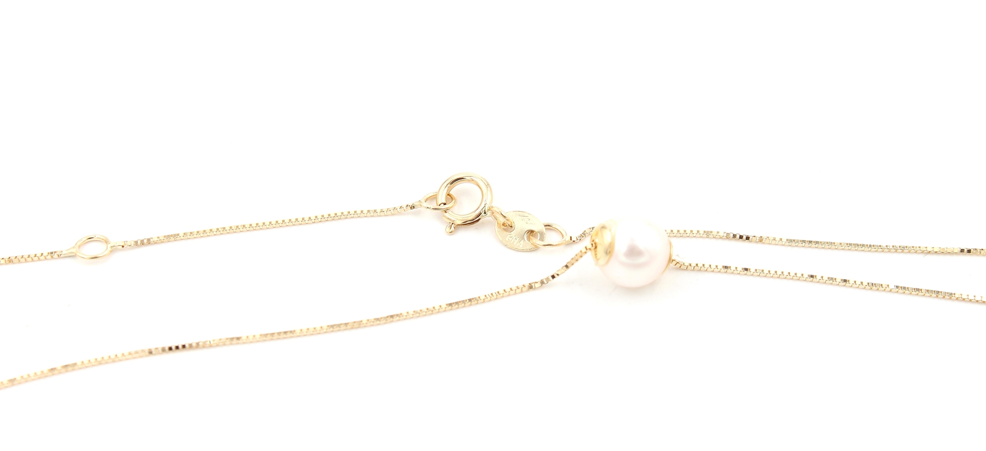 Halsband med pärla i 18k guld . vikt:1,35g
