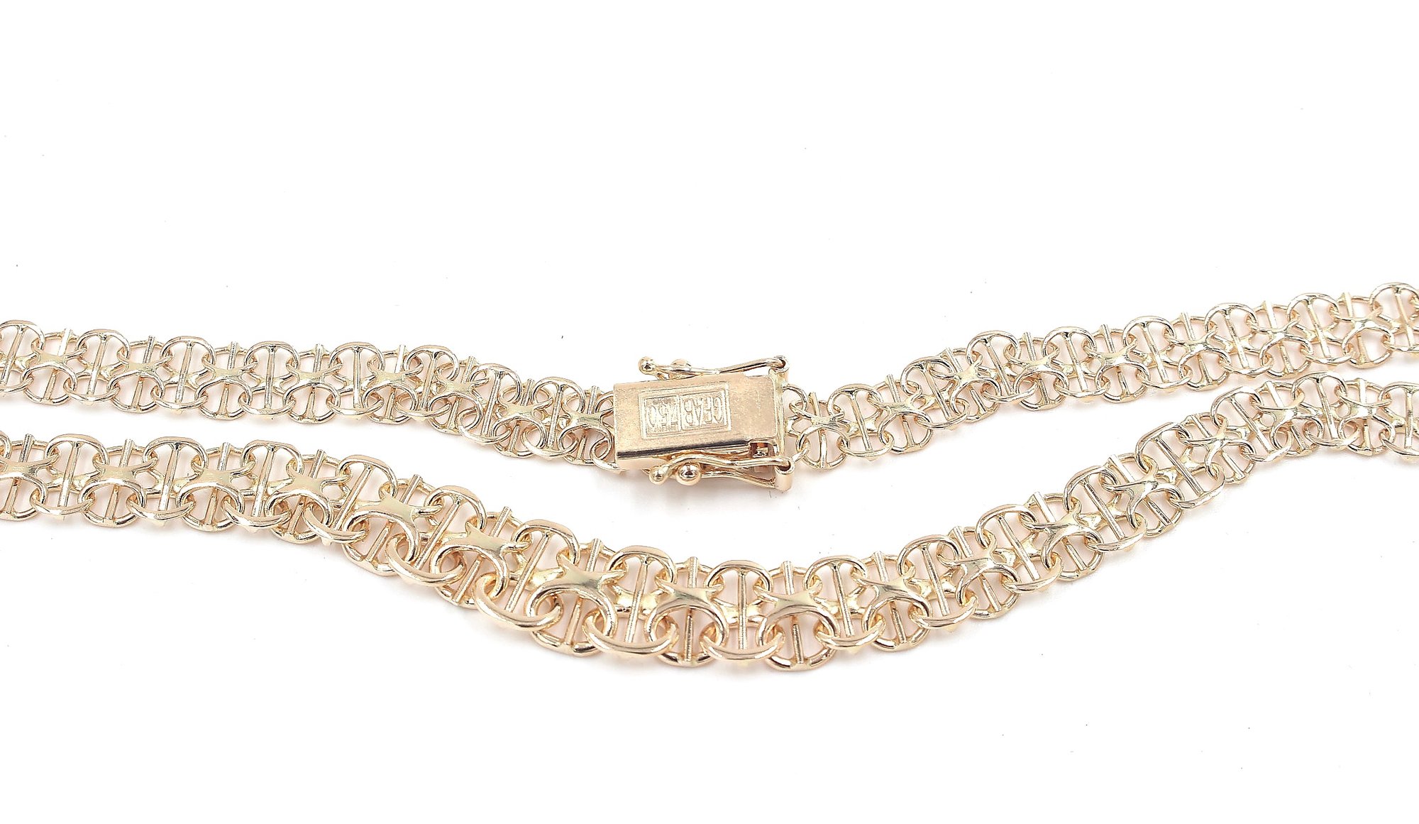 X-länk halsband med stavar i 18k guld. vikt: 15,8g