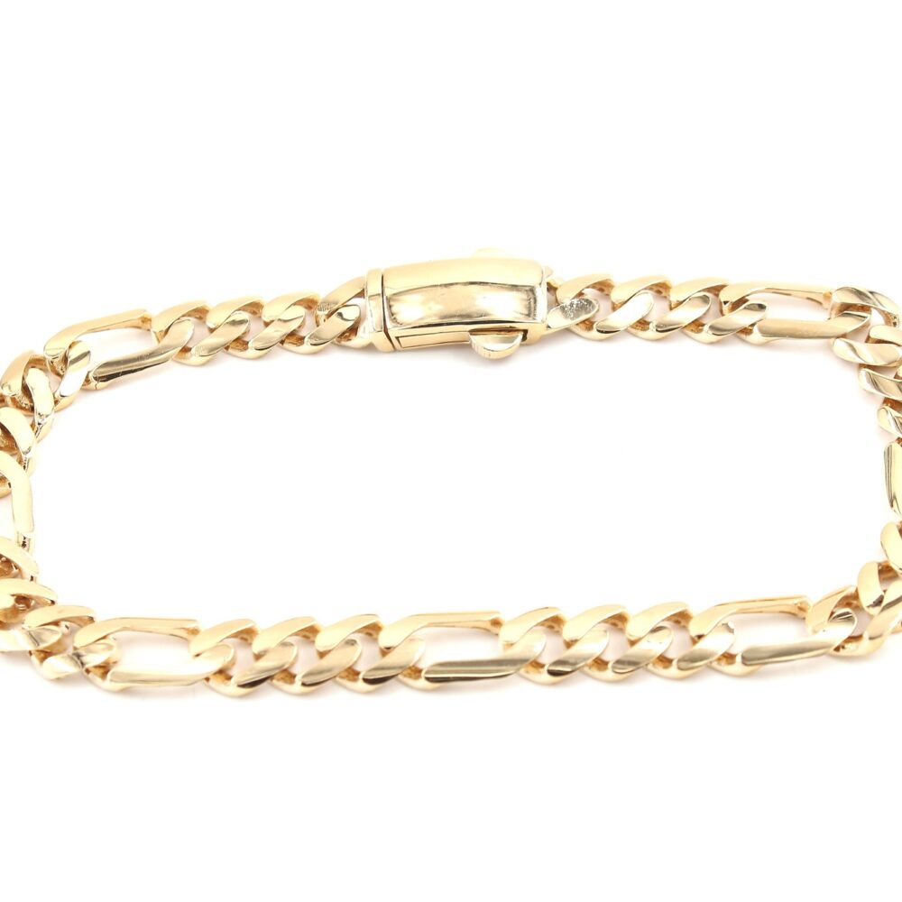 Figaro armband i 18k guld ihålig. vikt: 12,7g