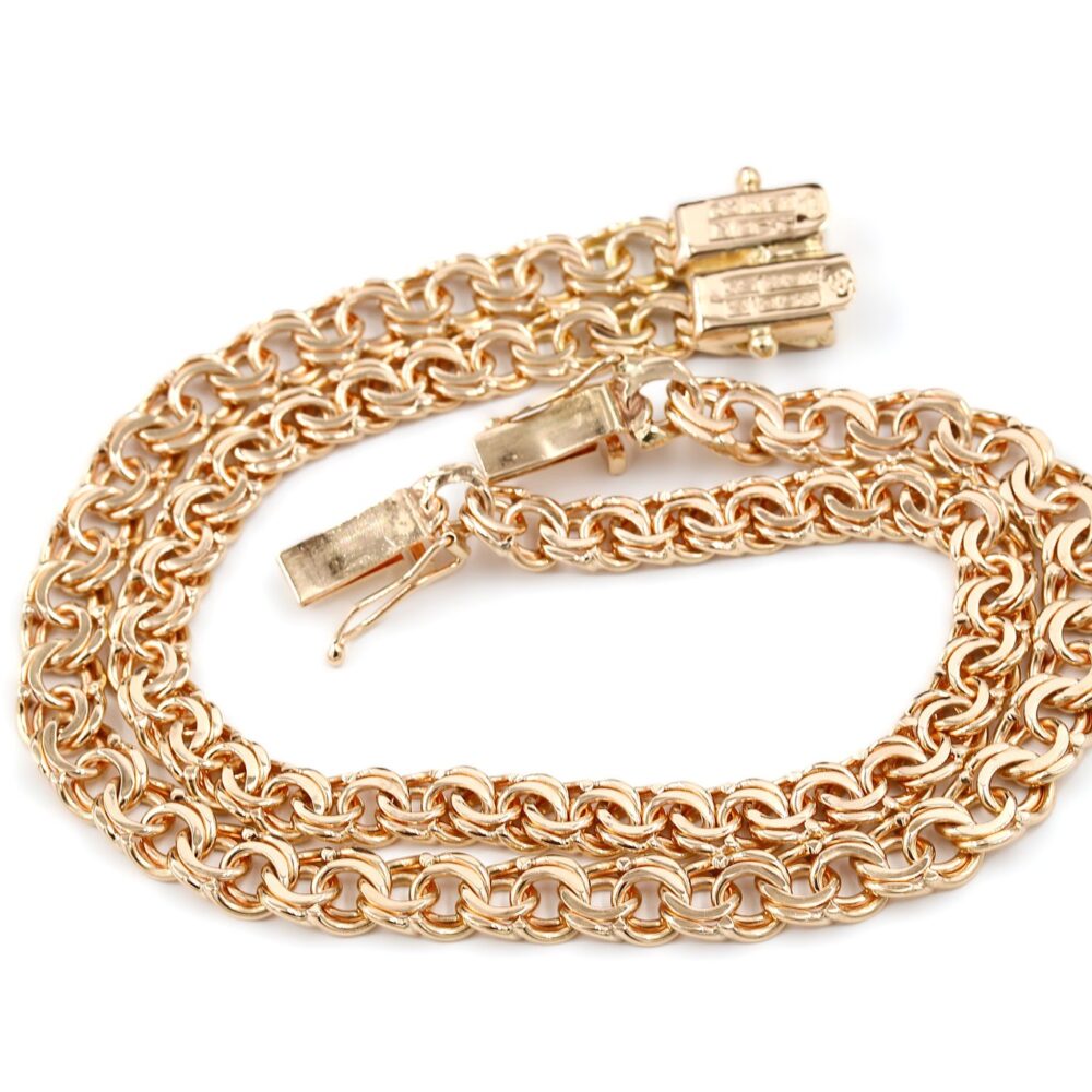 Armband dubble bismarck i 18k guld.Vikt 23.80g