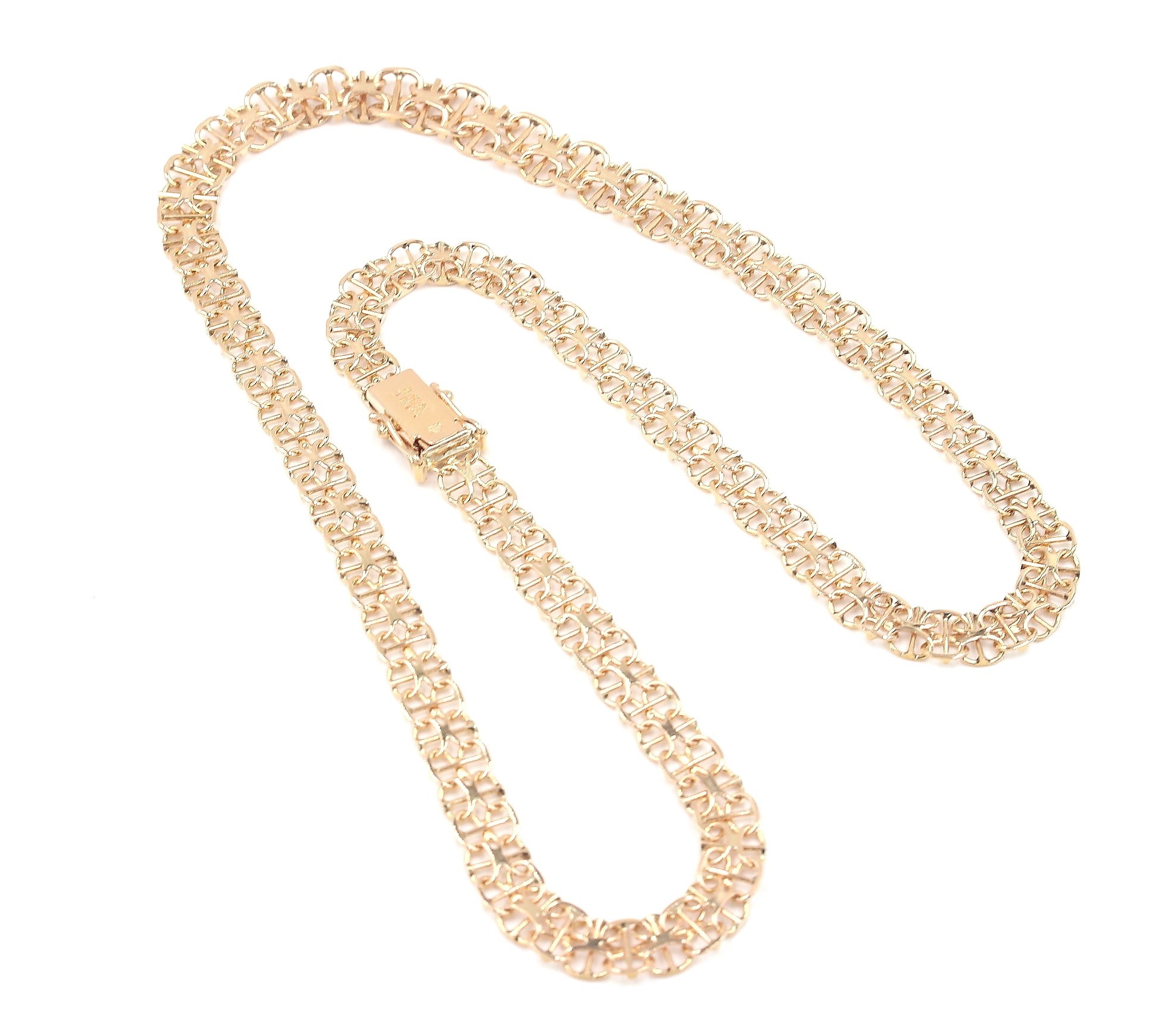 X-länk halsband med stavar i 18k guld. vikt: 18,6g