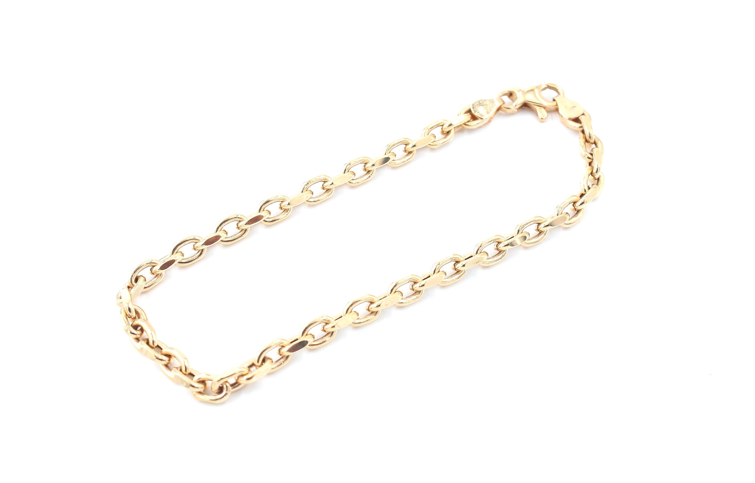 Ankar armband i 18k guld. ihålig. vikt: 7,7g