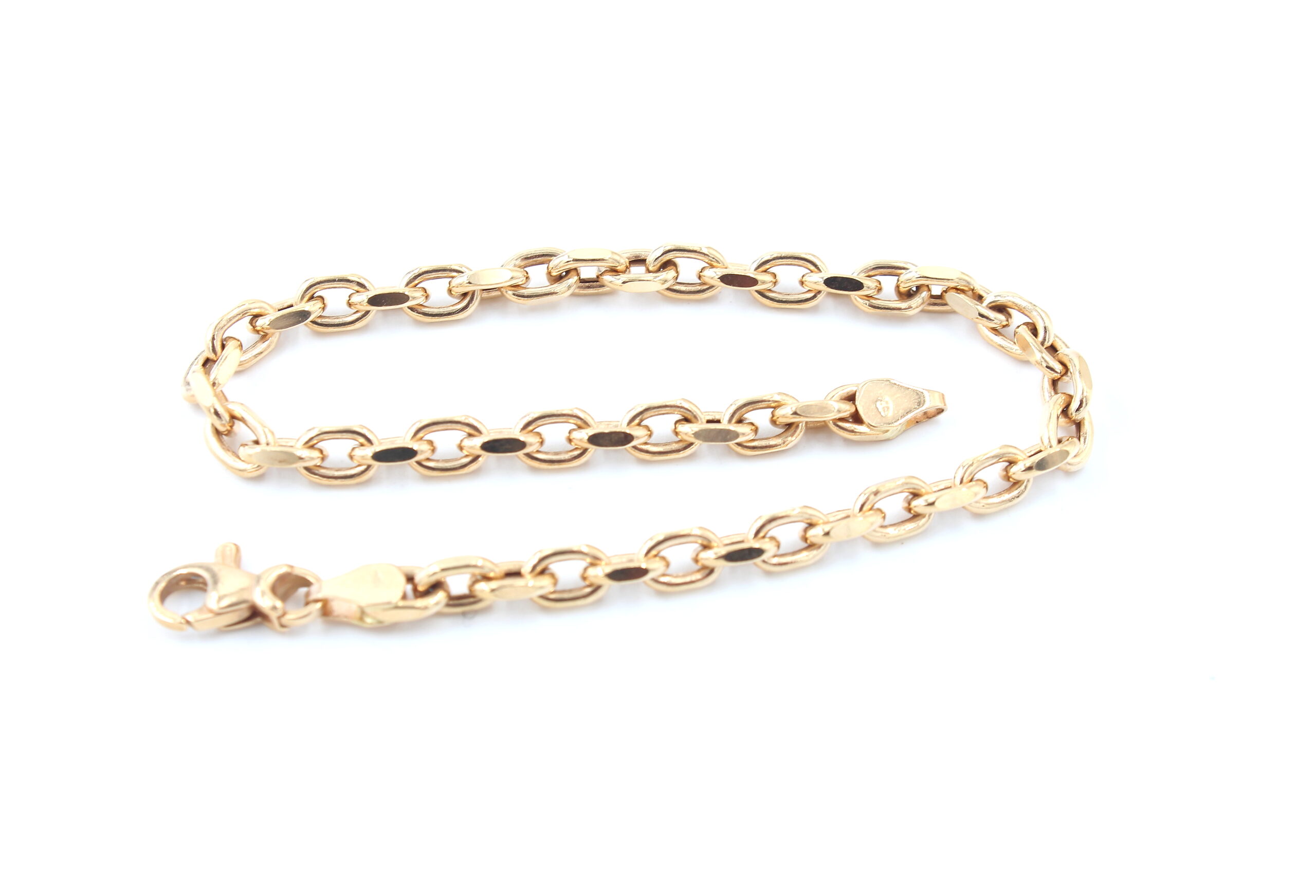 Ankar armband i 18k guld. ihålig. vikt: 7,7g
