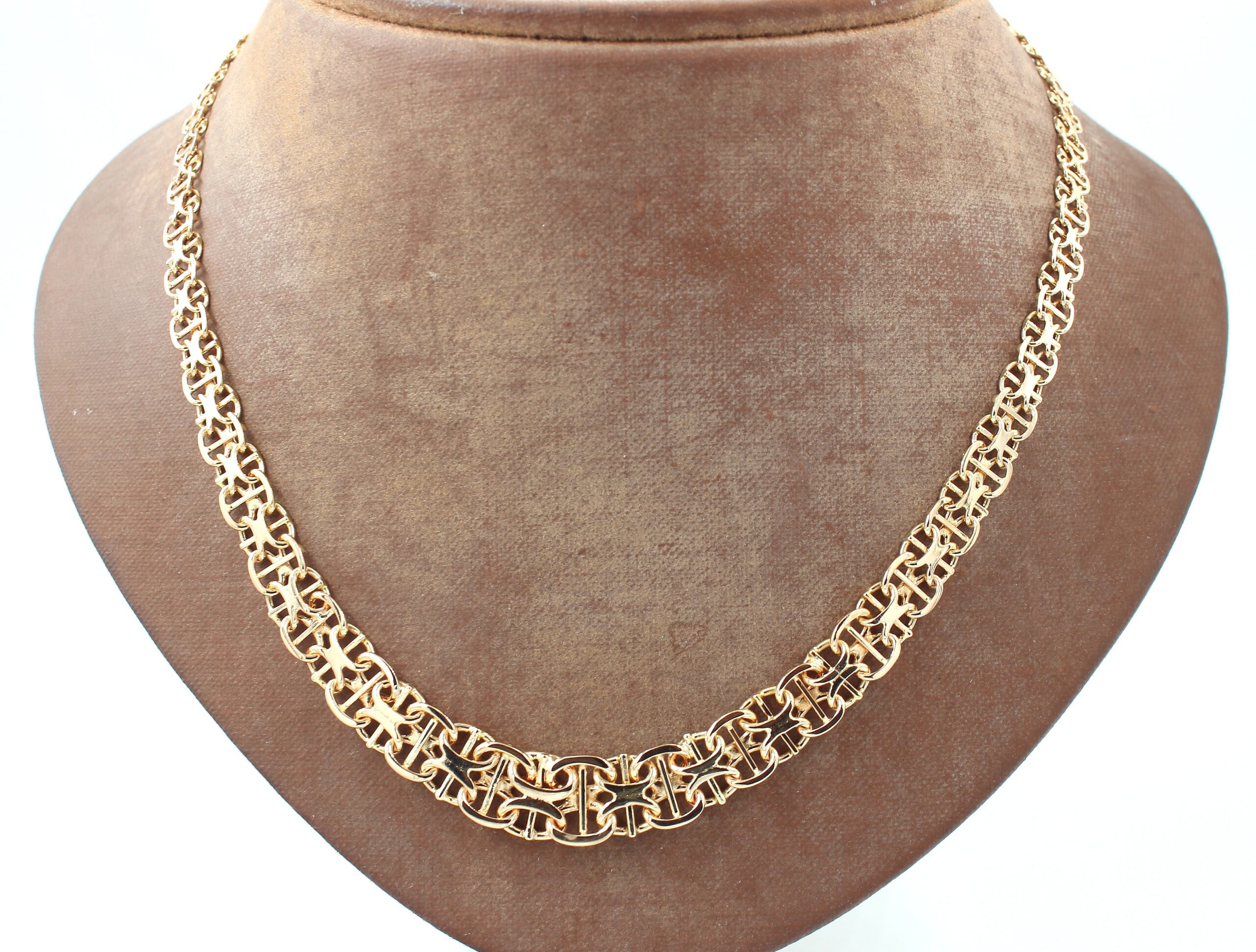 X-länk halsband med stavar i 18k guld. vikt: 23,95g