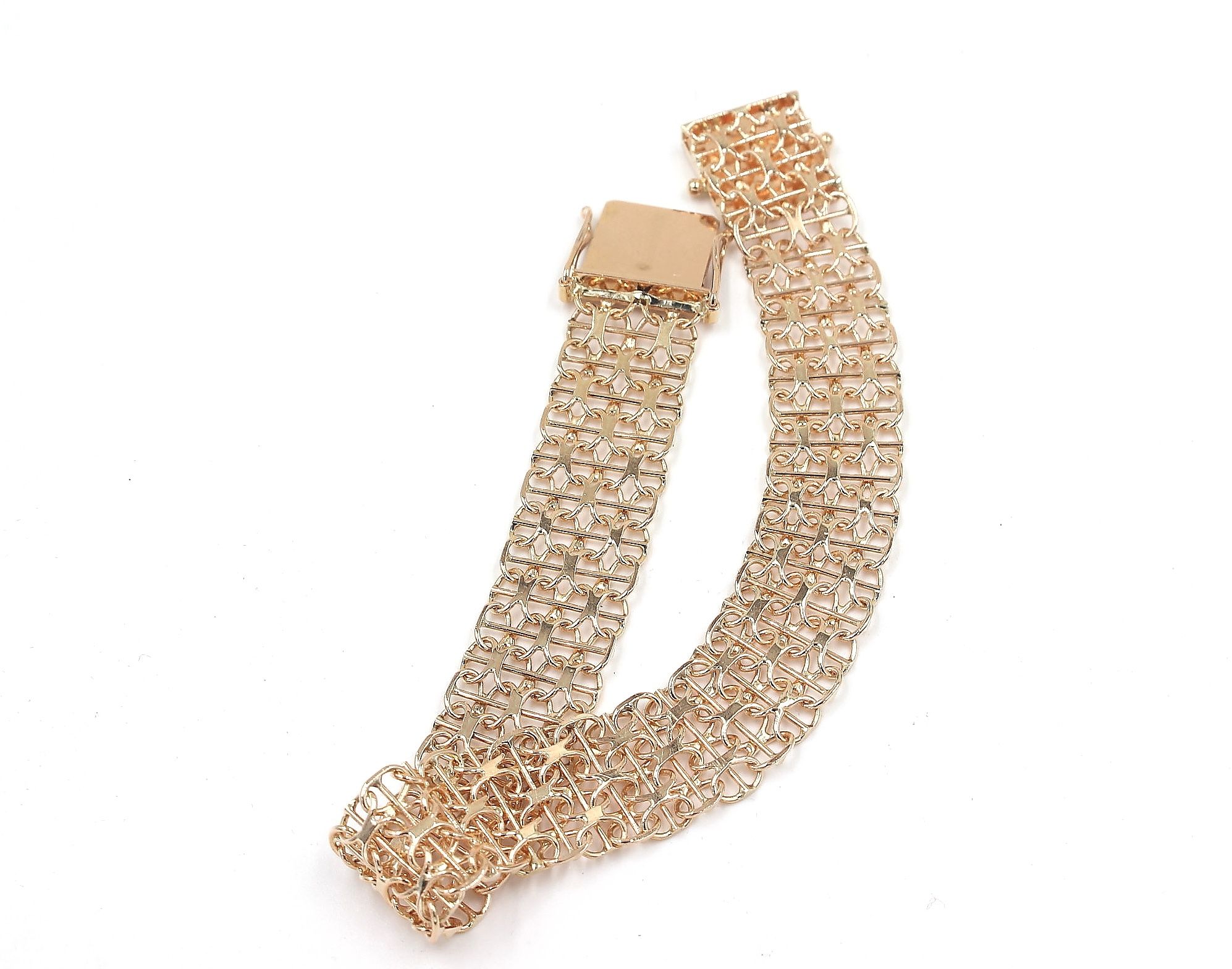 X-länk armband med stavar i 18k guld 3x. vikt:14,7 g