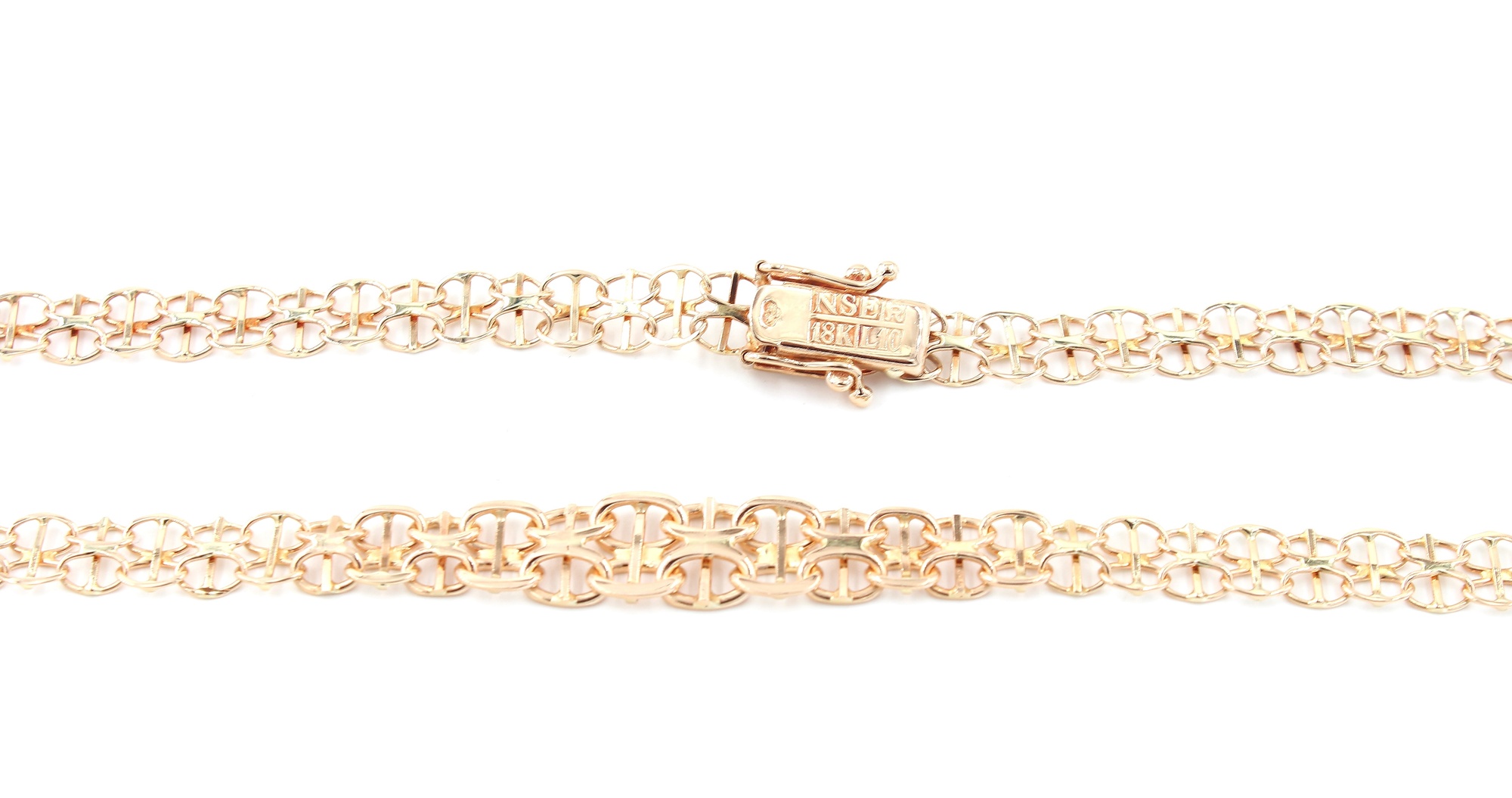 X-länk halsband med stavar i 18k guld. vikt:13g