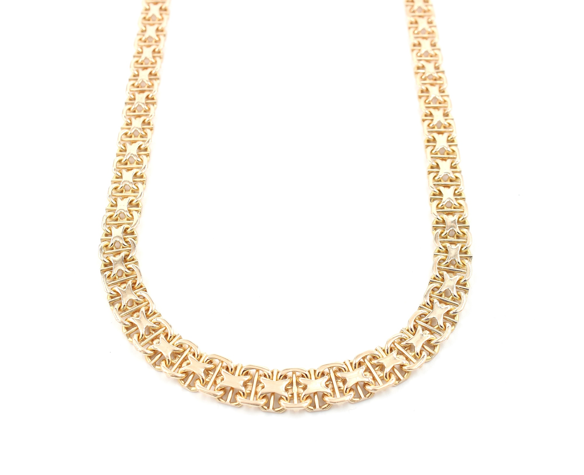 X-länk halsband med stavar i 18k guld. vikt: 29,95g
