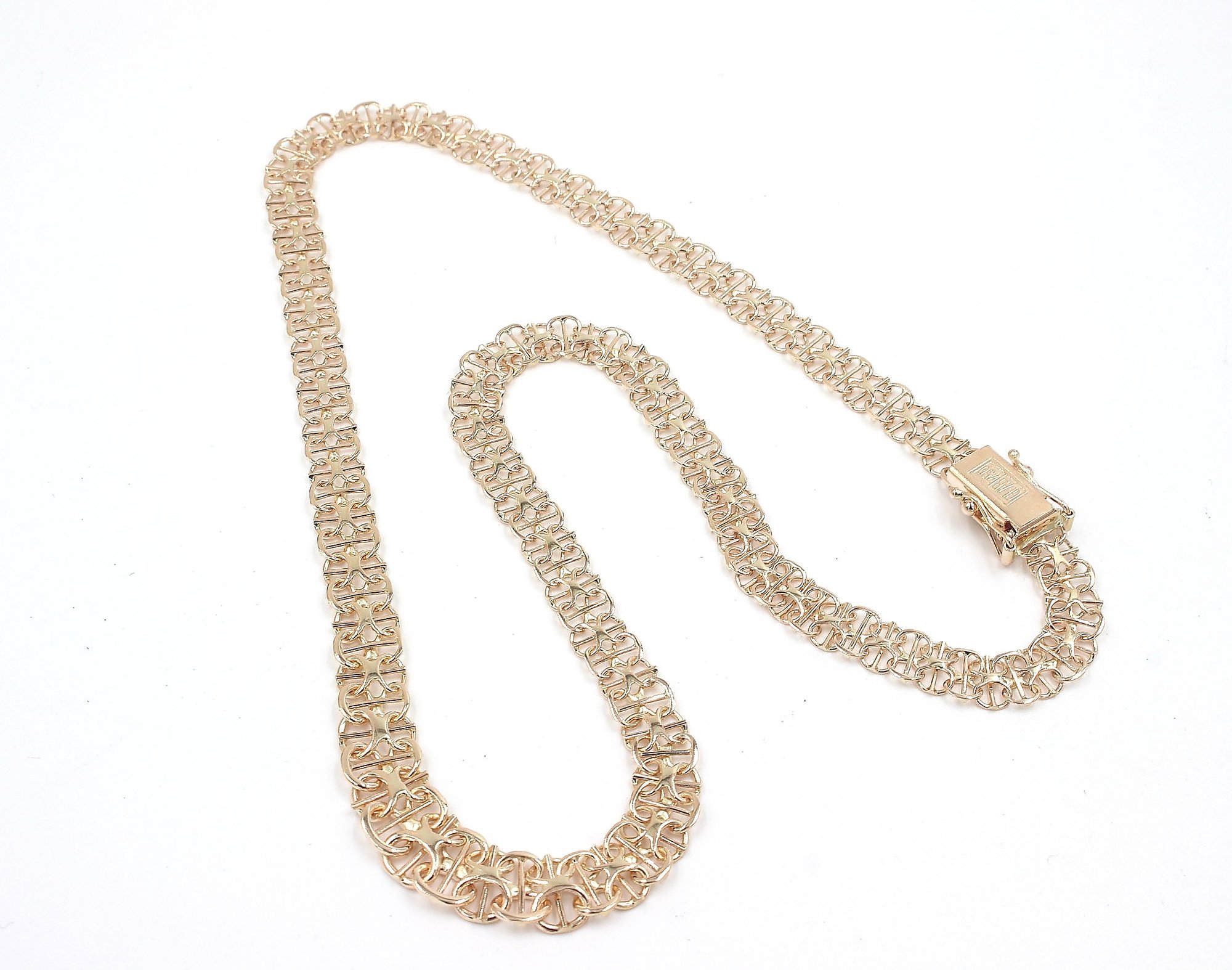 X-länk halsband med stavar i 18k guld. vikt: 15,8g