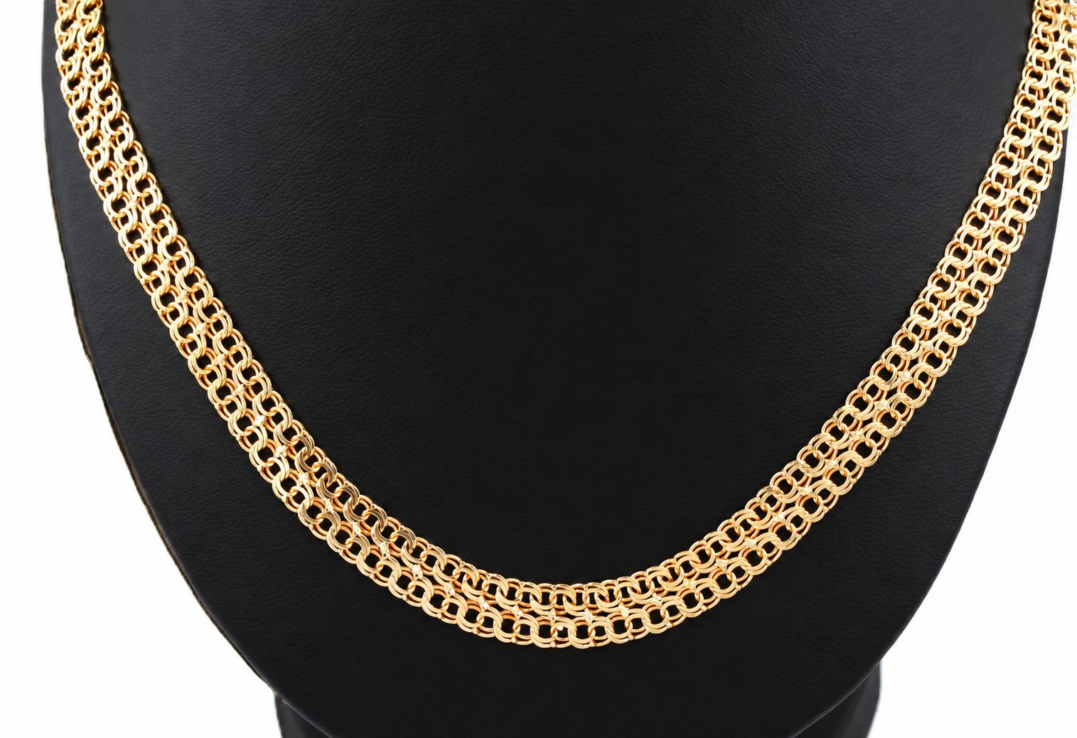 Halsband dubble bismarck i 18k guld.Vikt 22.55g