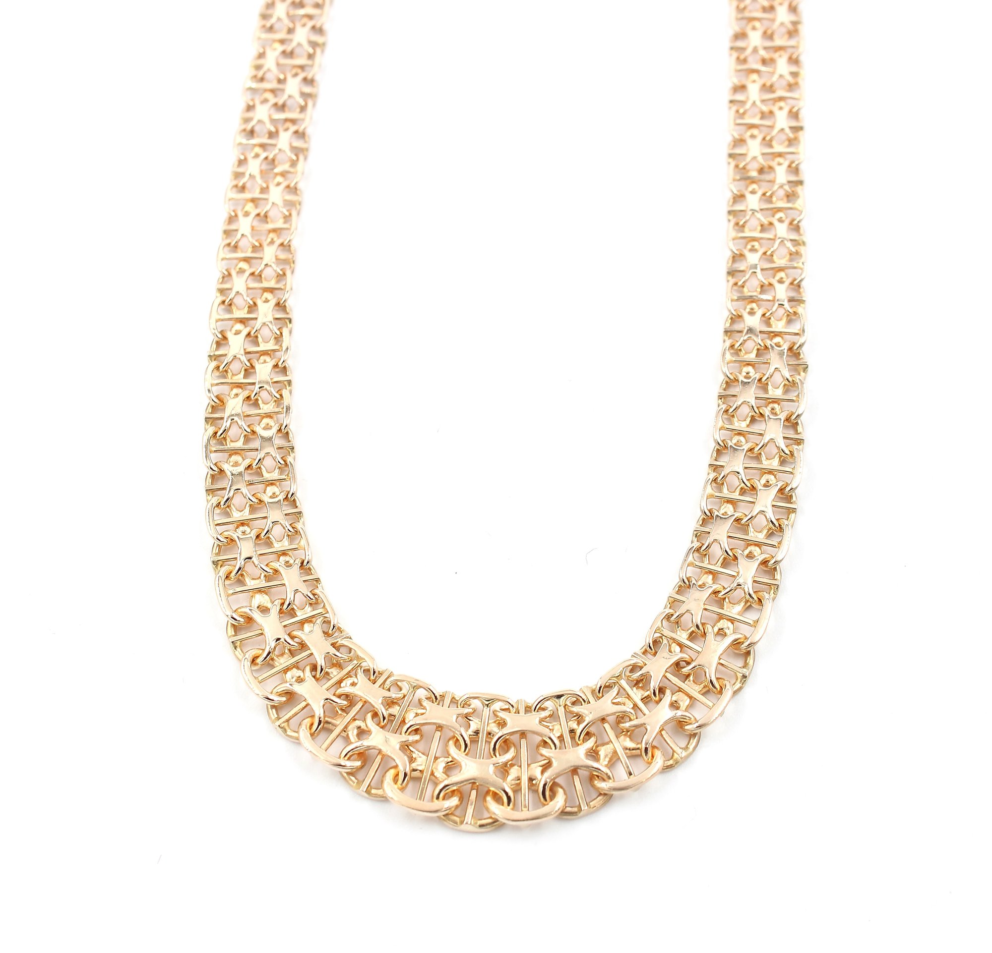 X-länk halsband med stavar i 18k guld. vikt: 26,35g