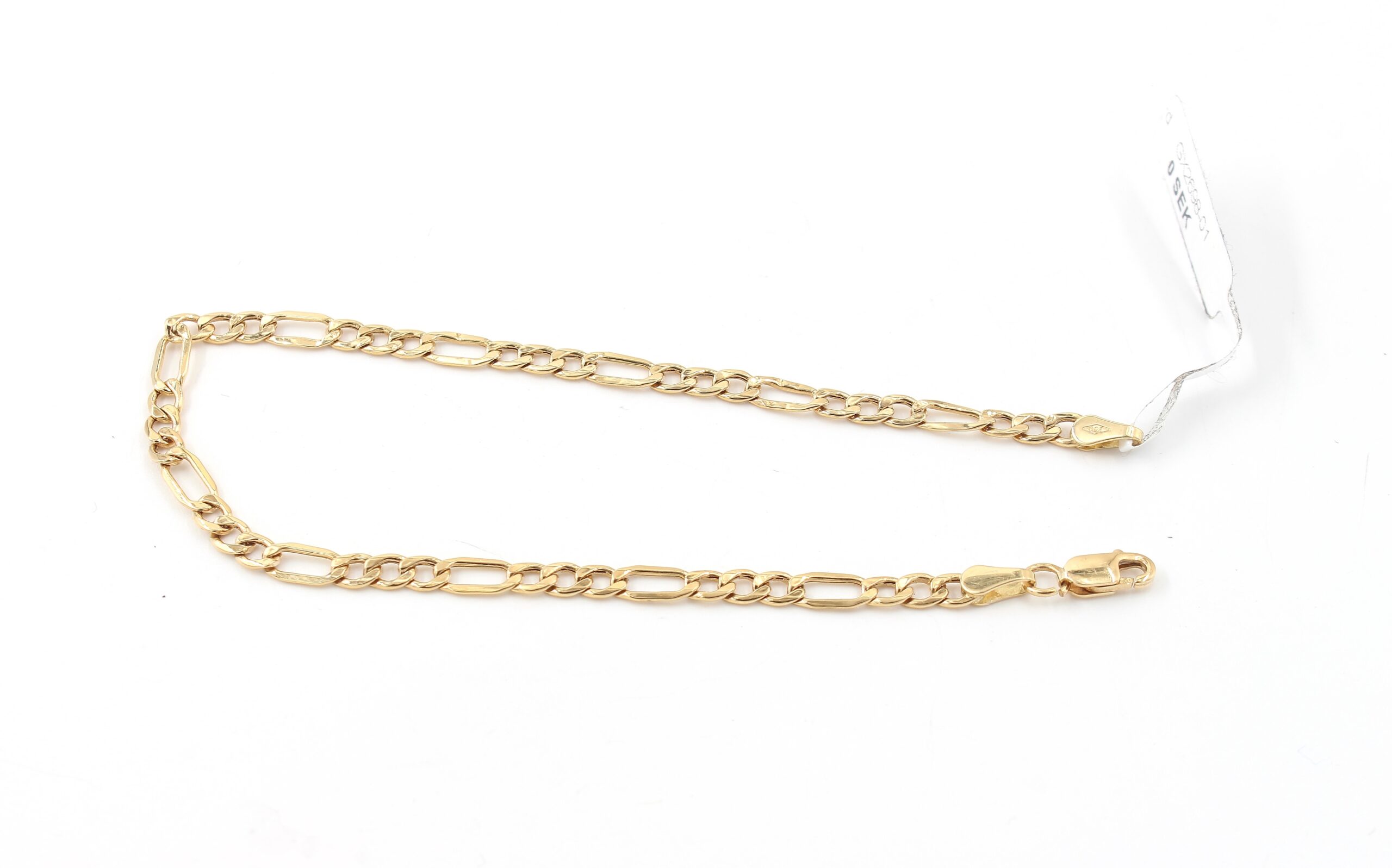 Figaro armband i 18k guld. ihålig