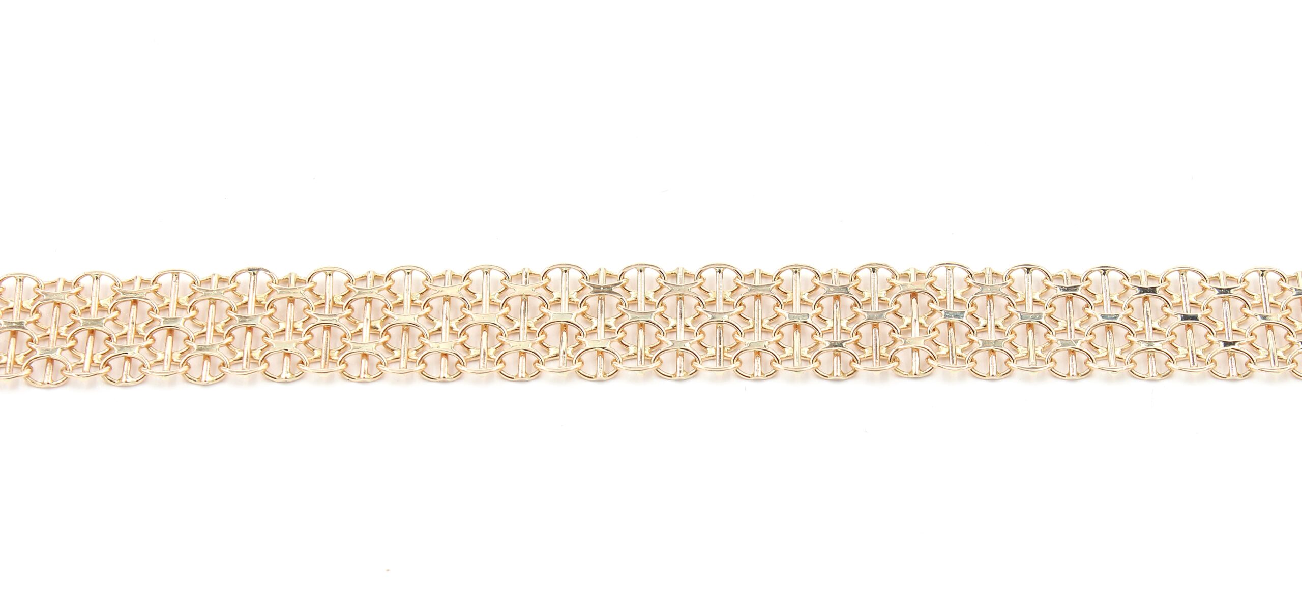 X-länk armband med stavar i 18k guld 3x. vikt: 13,6g