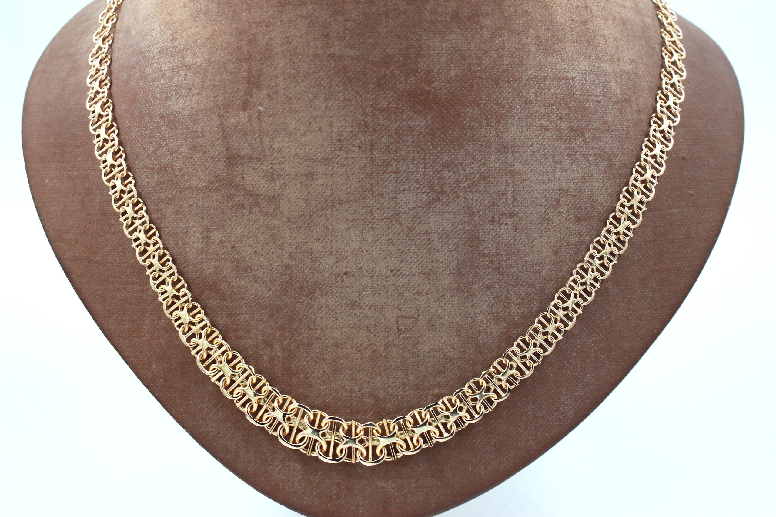 X-länk halsband med stavar i 18k guld. vikt: 23g
